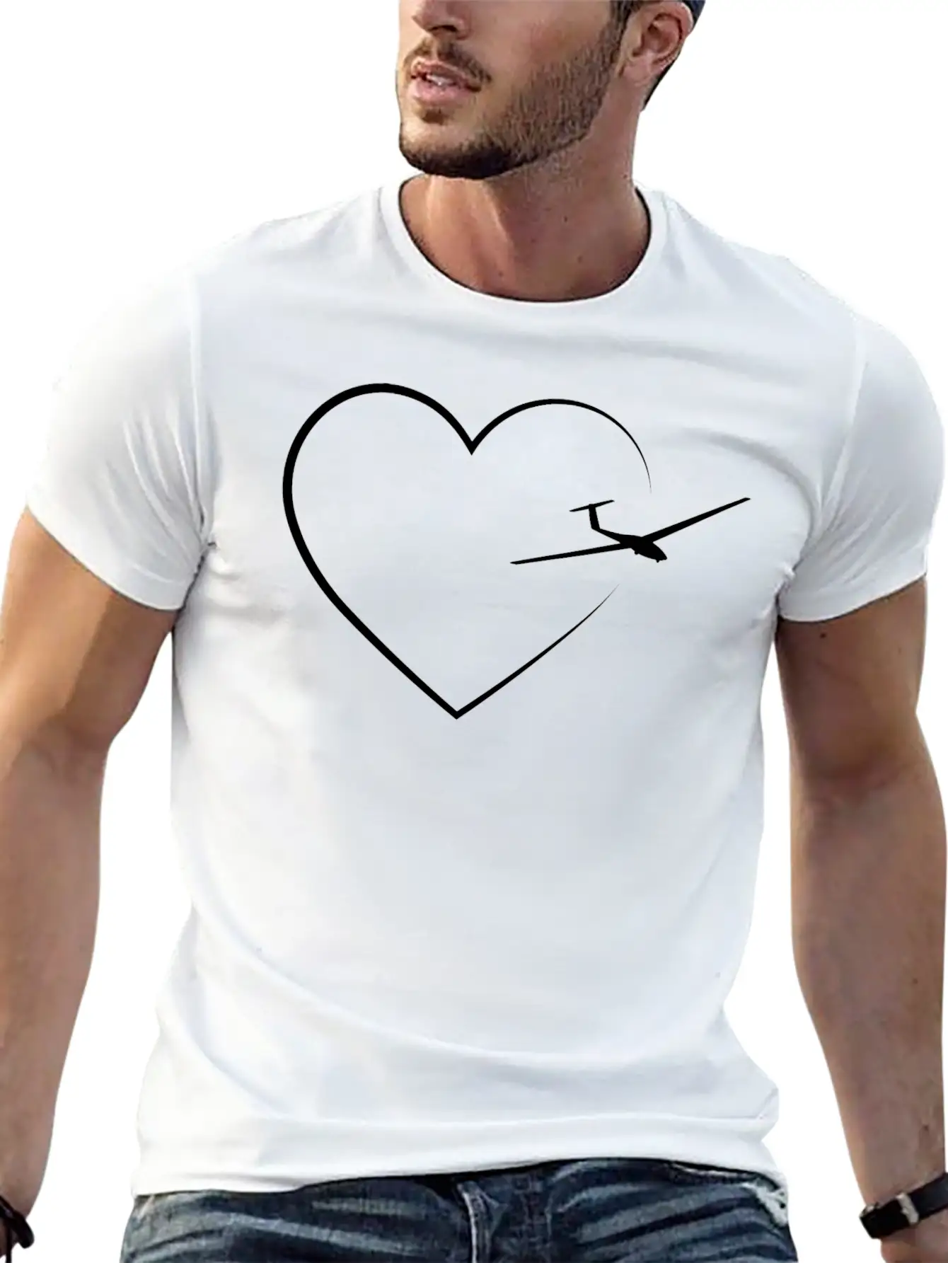 Heart 2 And Sailplane - (B) Timeless Short Sleeve Tee – Comfy And Minimalist Design