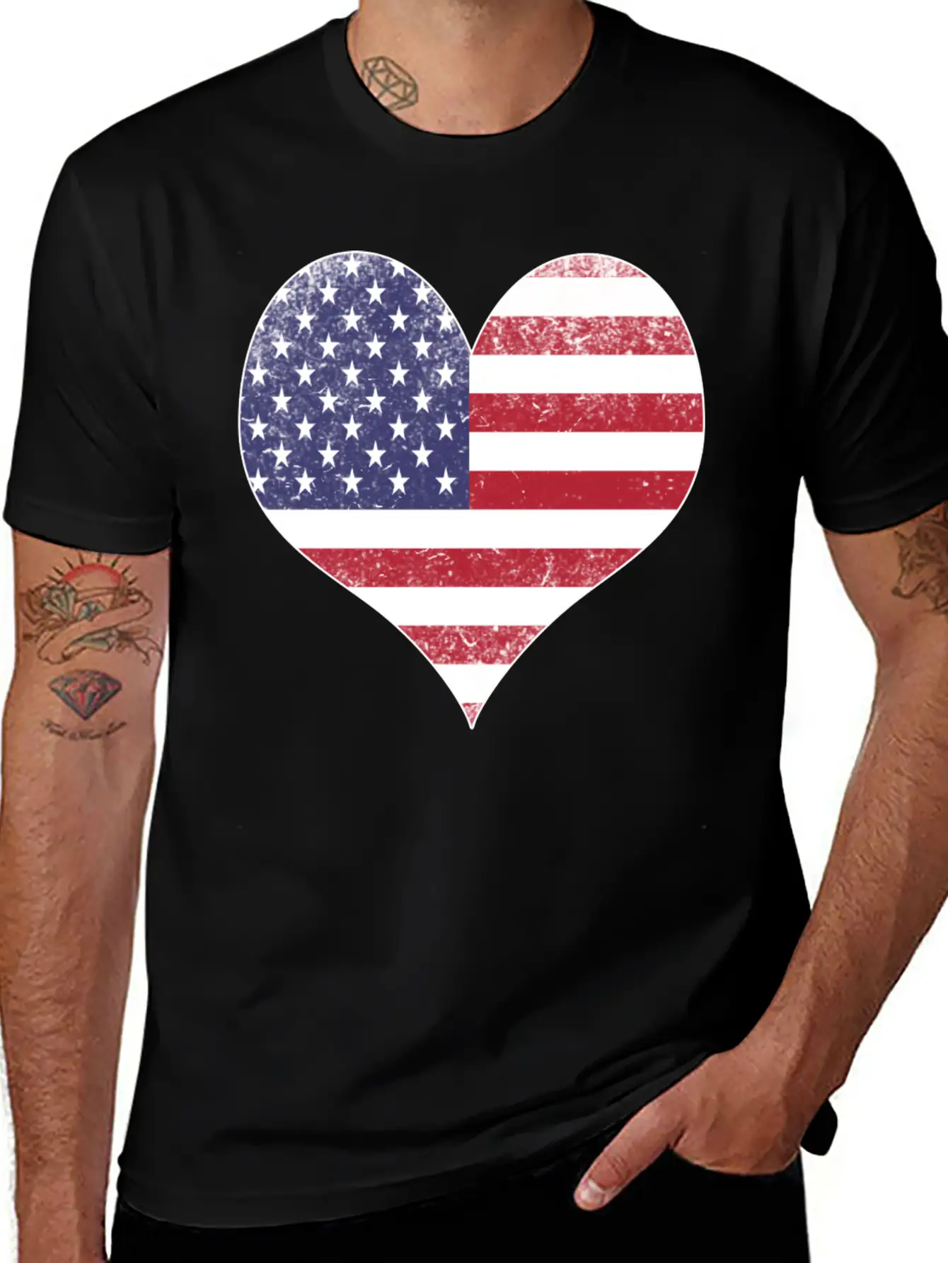 Heart American Flag Timeless Short Sleeve Tee – Comfy And Minimalist Design