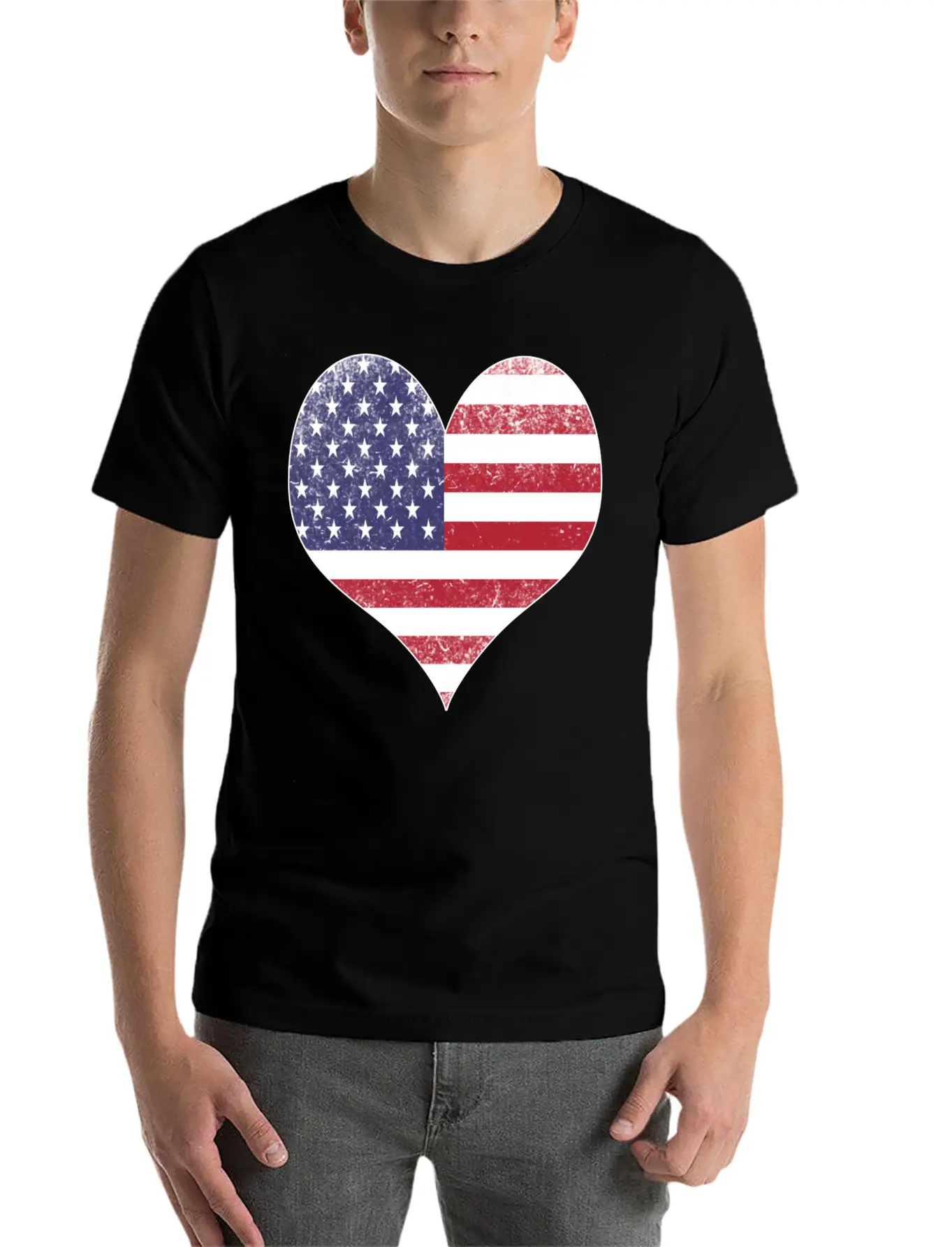 Heart American Flag Timeless Short Sleeve Tee – Comfy And Minimalist Design