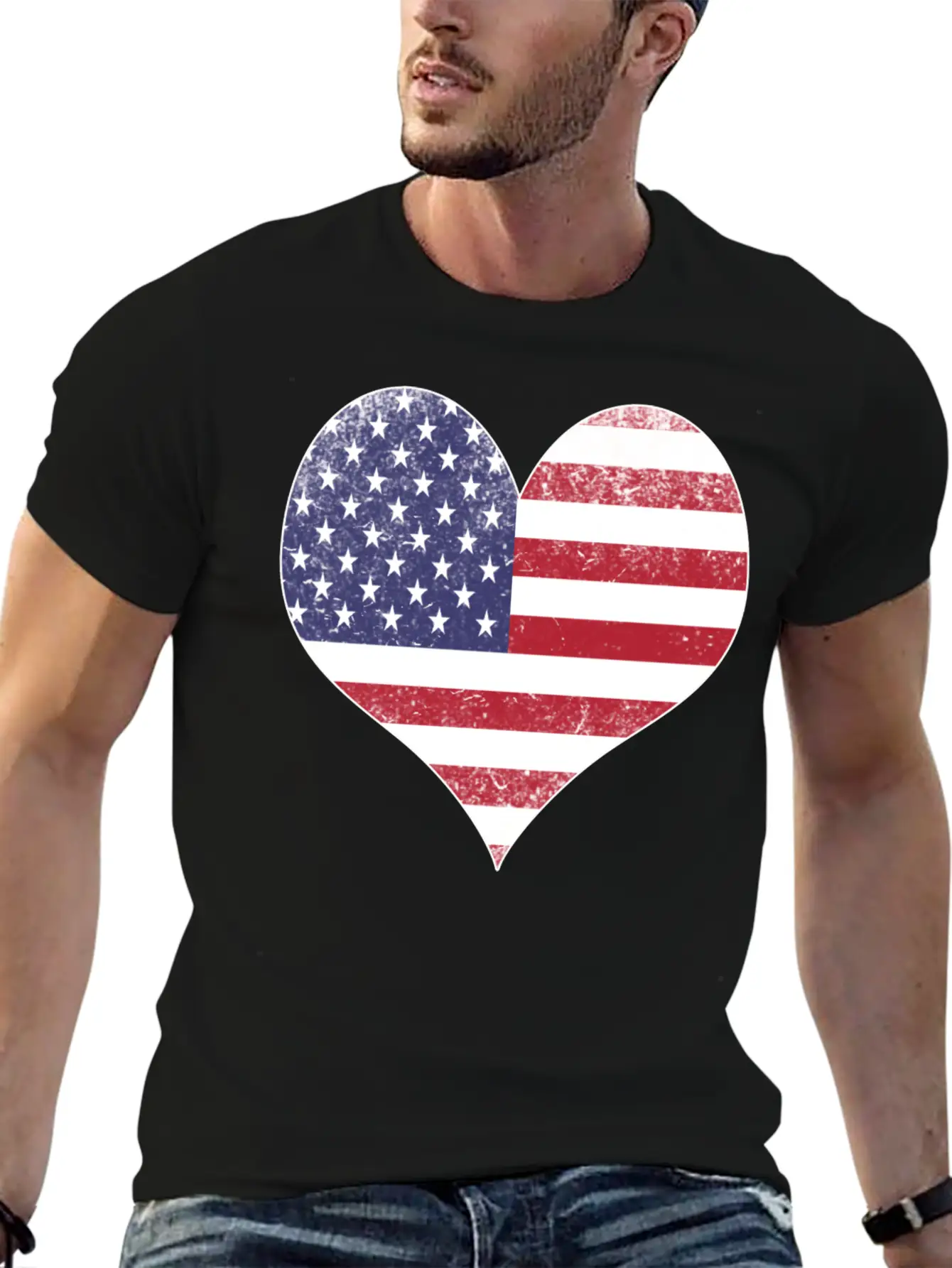 Heart American Flag Timeless Short Sleeve Tee – Comfy And Minimalist Design