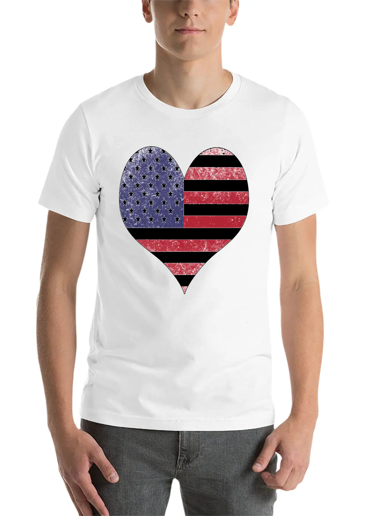 Heart American Flag Timeless Short Sleeve Tee – Comfy And Minimalist Design