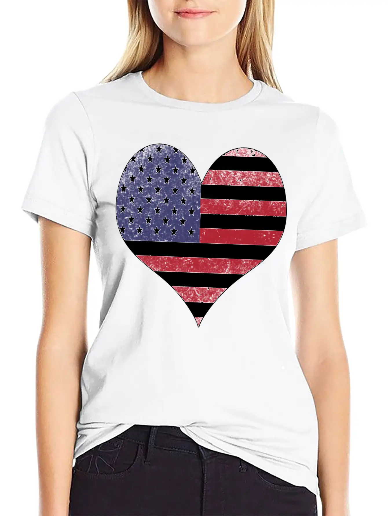 Heart American Flag Timeless Short Sleeve Tee – Comfy And Minimalist Design