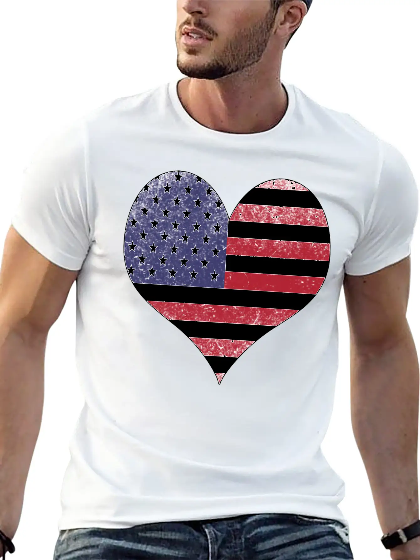 Heart American Flag Timeless Short Sleeve Tee – Comfy And Minimalist Design