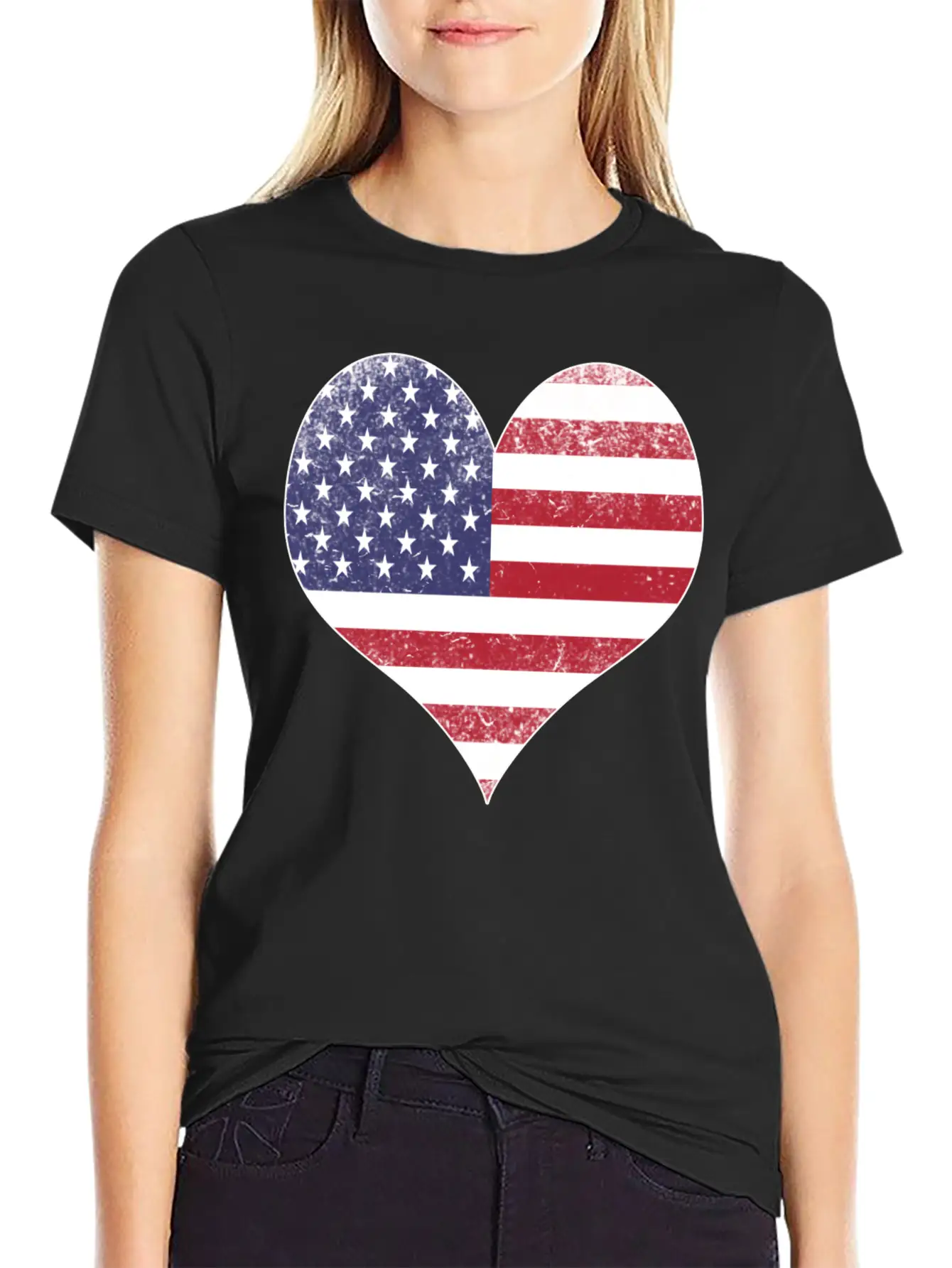 Heart American Flag Timeless Short Sleeve Tee – Comfy And Minimalist Design