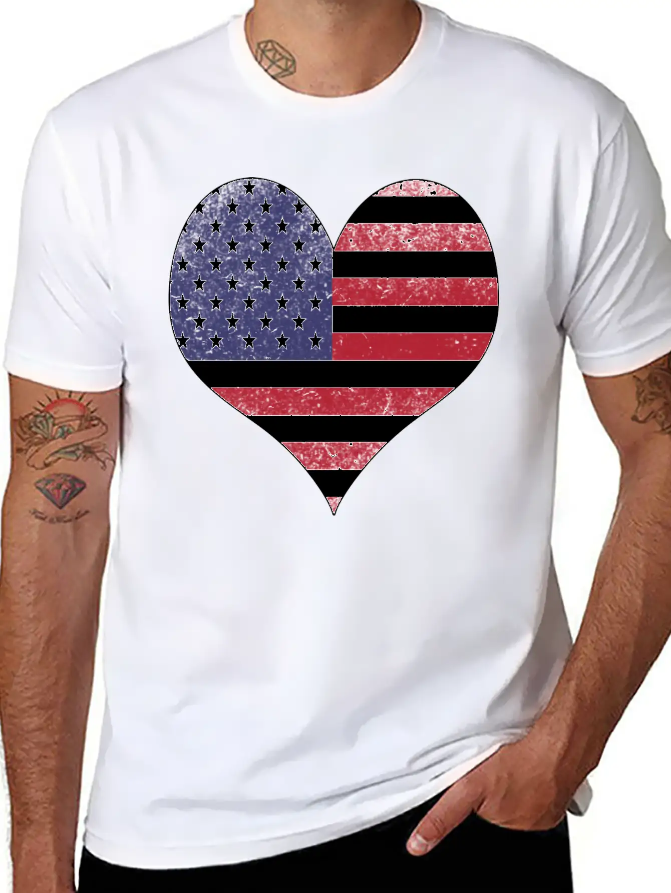 Heart American Flag Timeless Short Sleeve Tee – Comfy And Minimalist Design