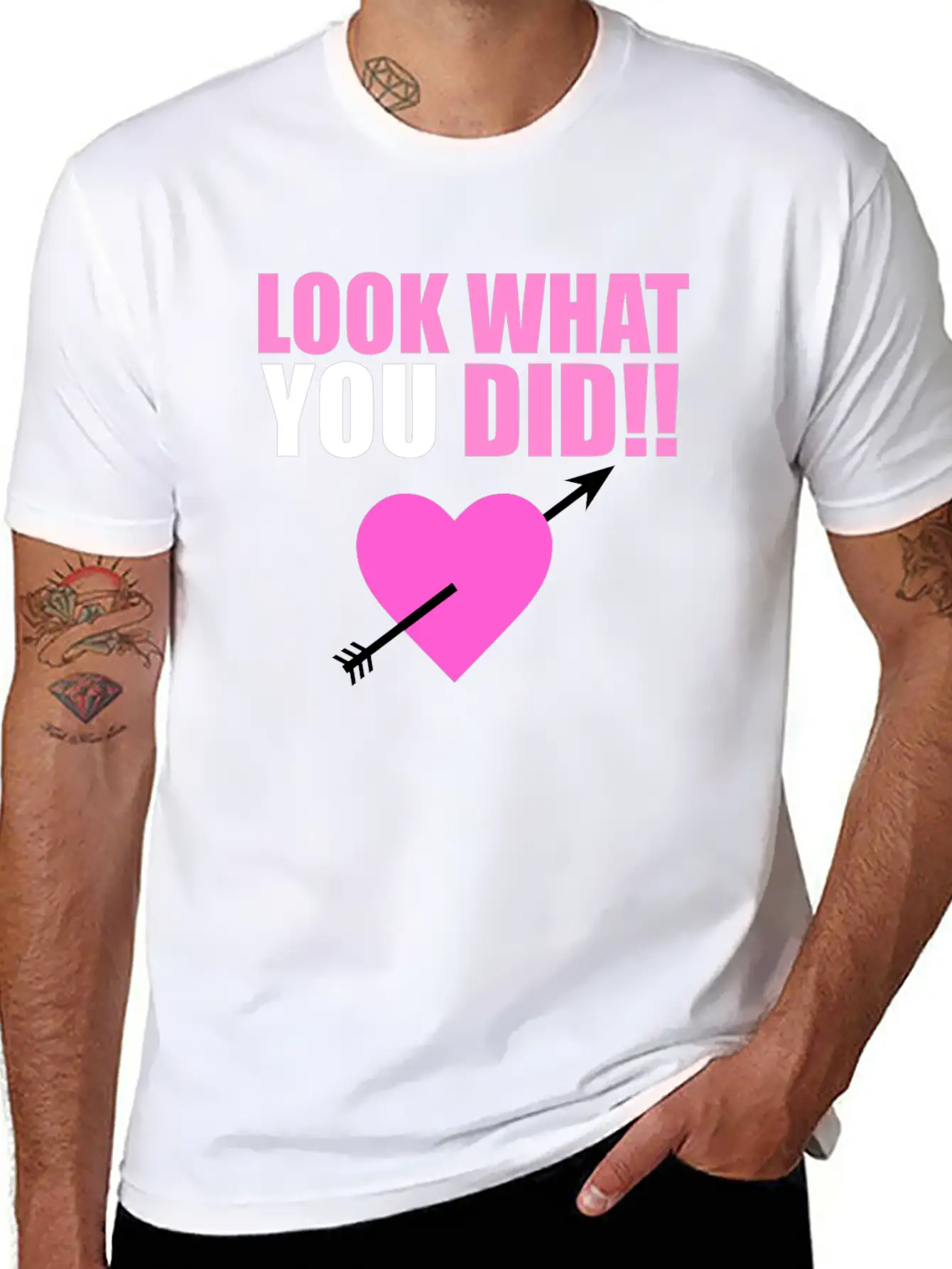 Heart Arrow Valentine Unisex Short Sleeve Soft Cotton T-Shirt – Casual Everyday Wear