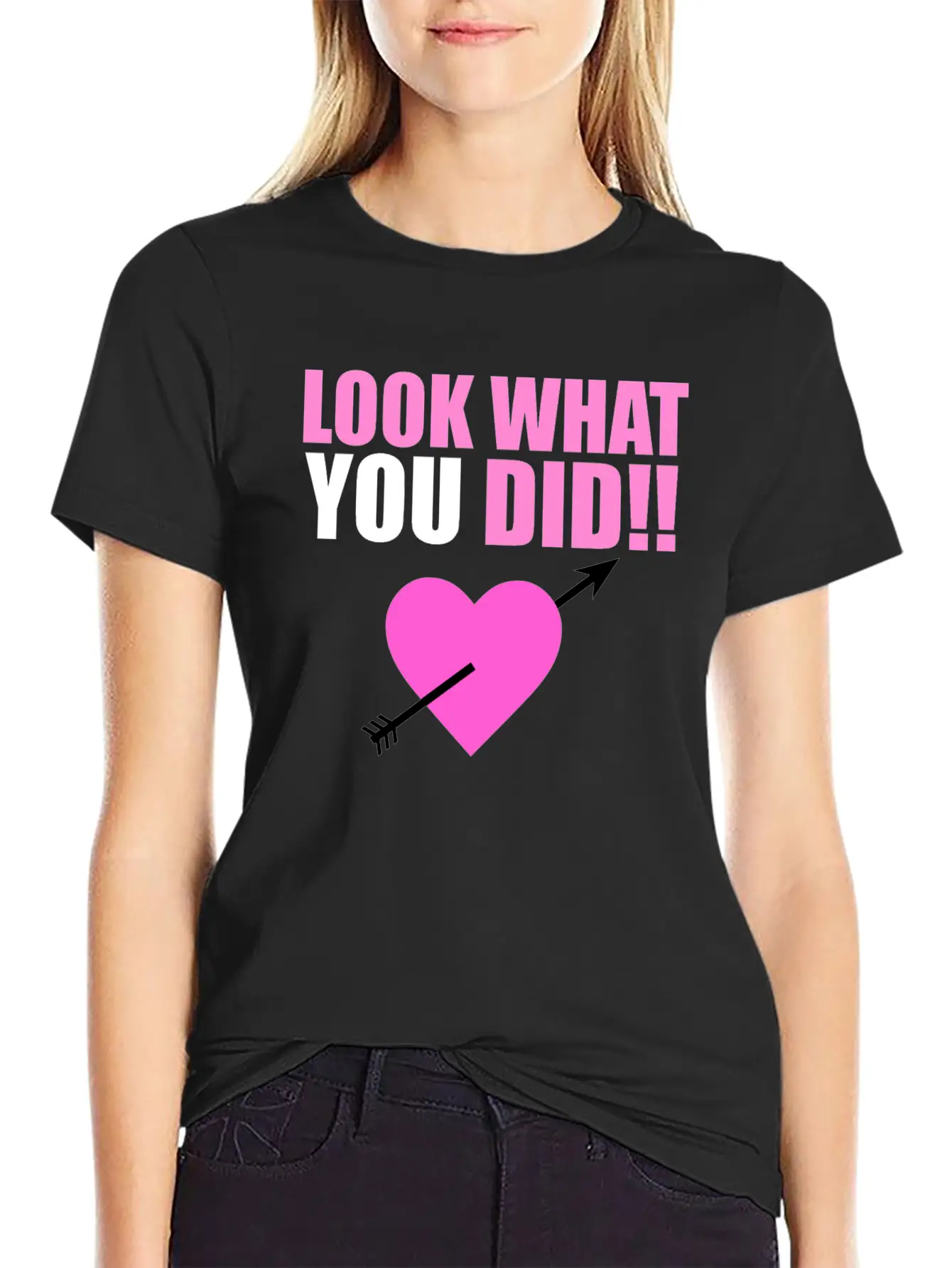 Heart Arrow Valentine Unisex Short Sleeve Soft Cotton T-Shirt – Casual Everyday Wear