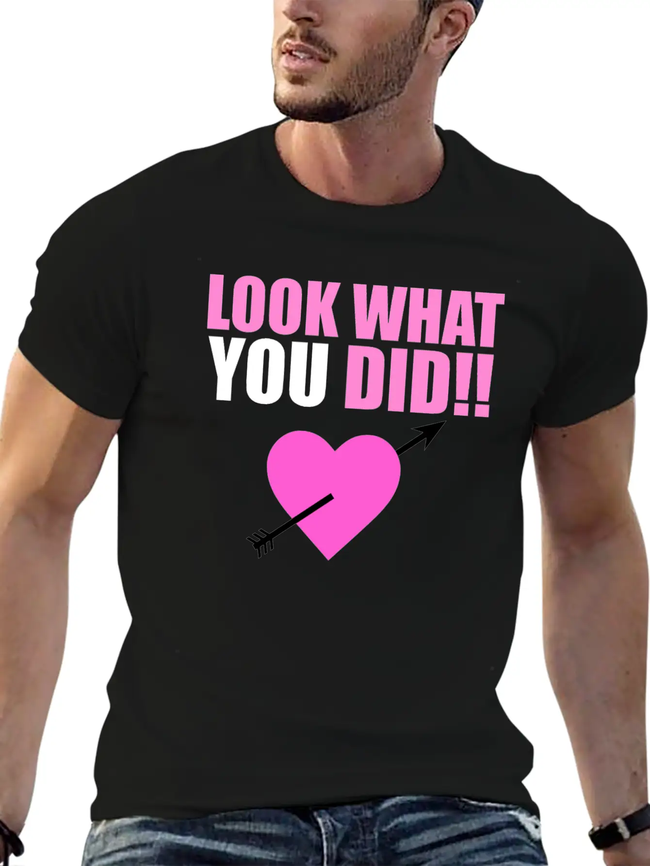 Heart Arrow Valentine Unisex Short Sleeve Soft Cotton T-Shirt – Casual Everyday Wear