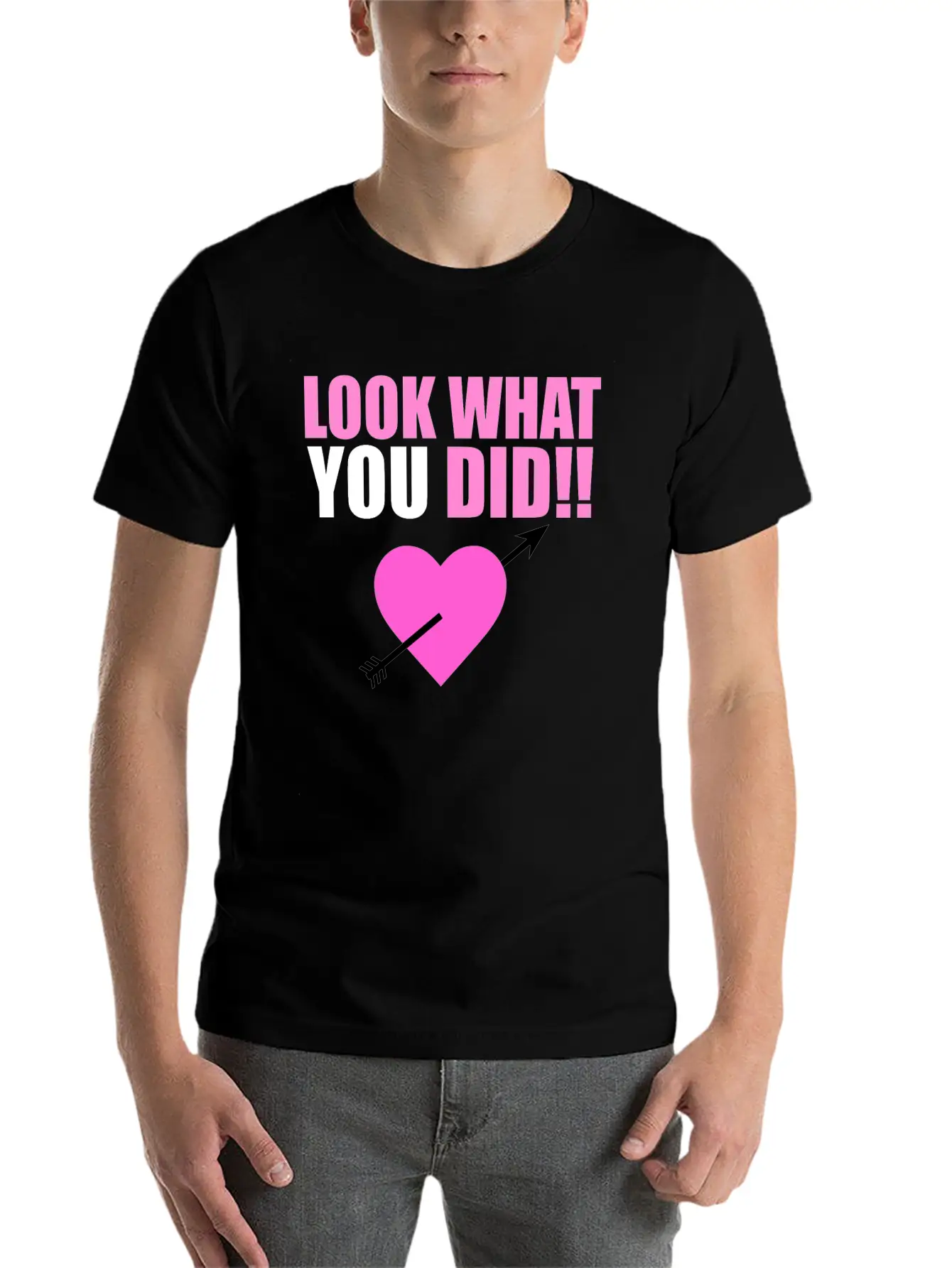Heart Arrow Valentine Unisex Short Sleeve Soft Cotton T-Shirt – Casual Everyday Wear