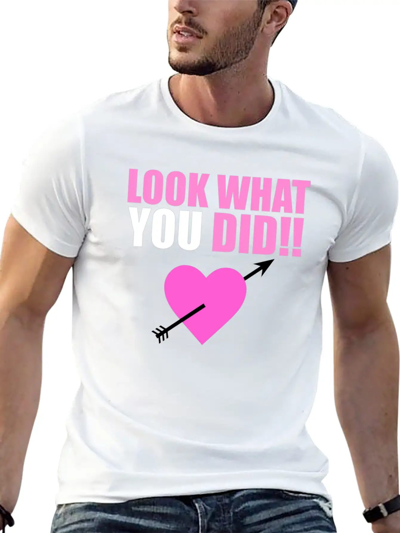 Heart Arrow Valentine Unisex Short Sleeve Soft Cotton T-Shirt – Casual Everyday Wear