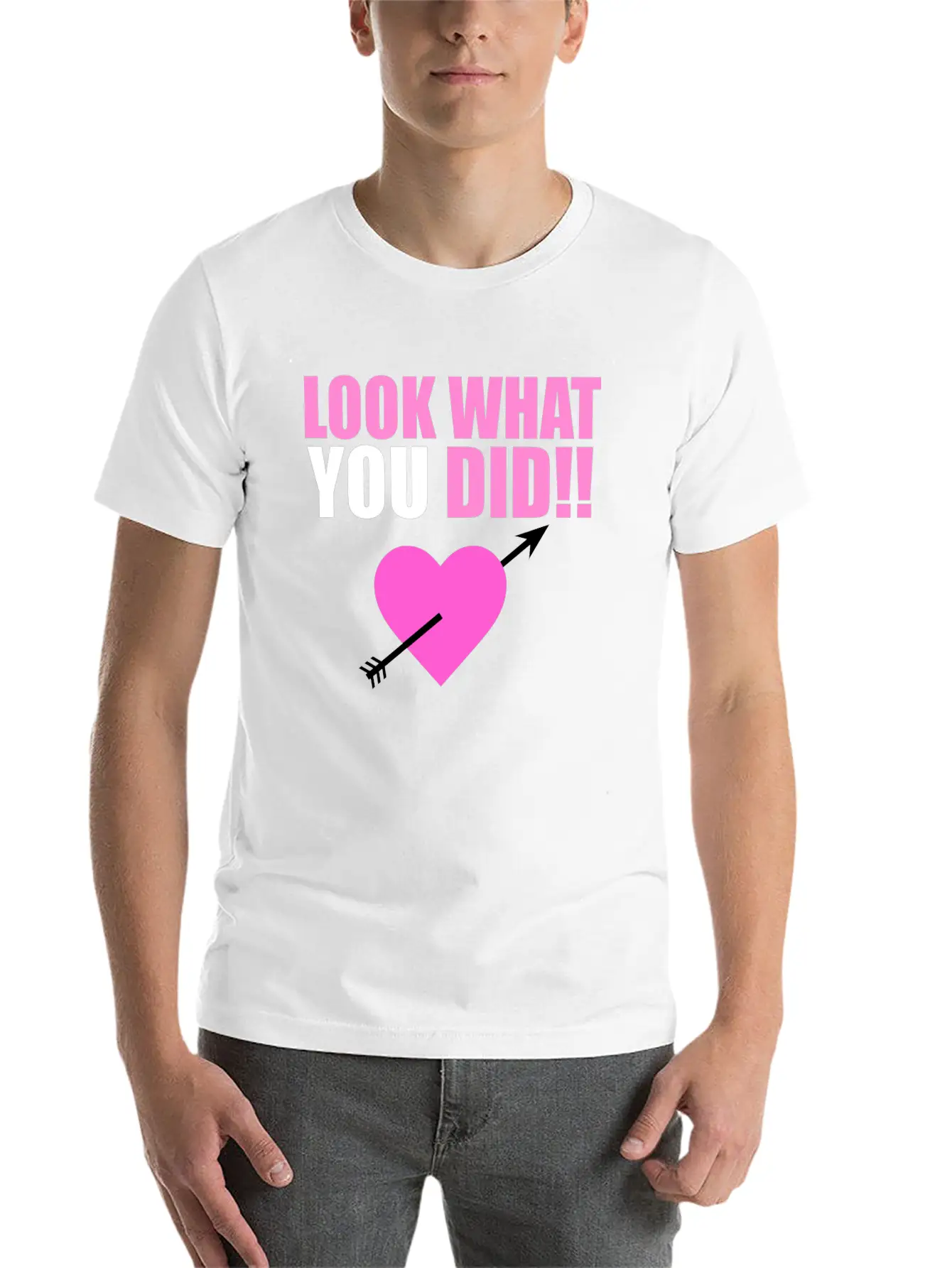 Heart Arrow Valentine Unisex Short Sleeve Soft Cotton T-Shirt – Casual Everyday Wear