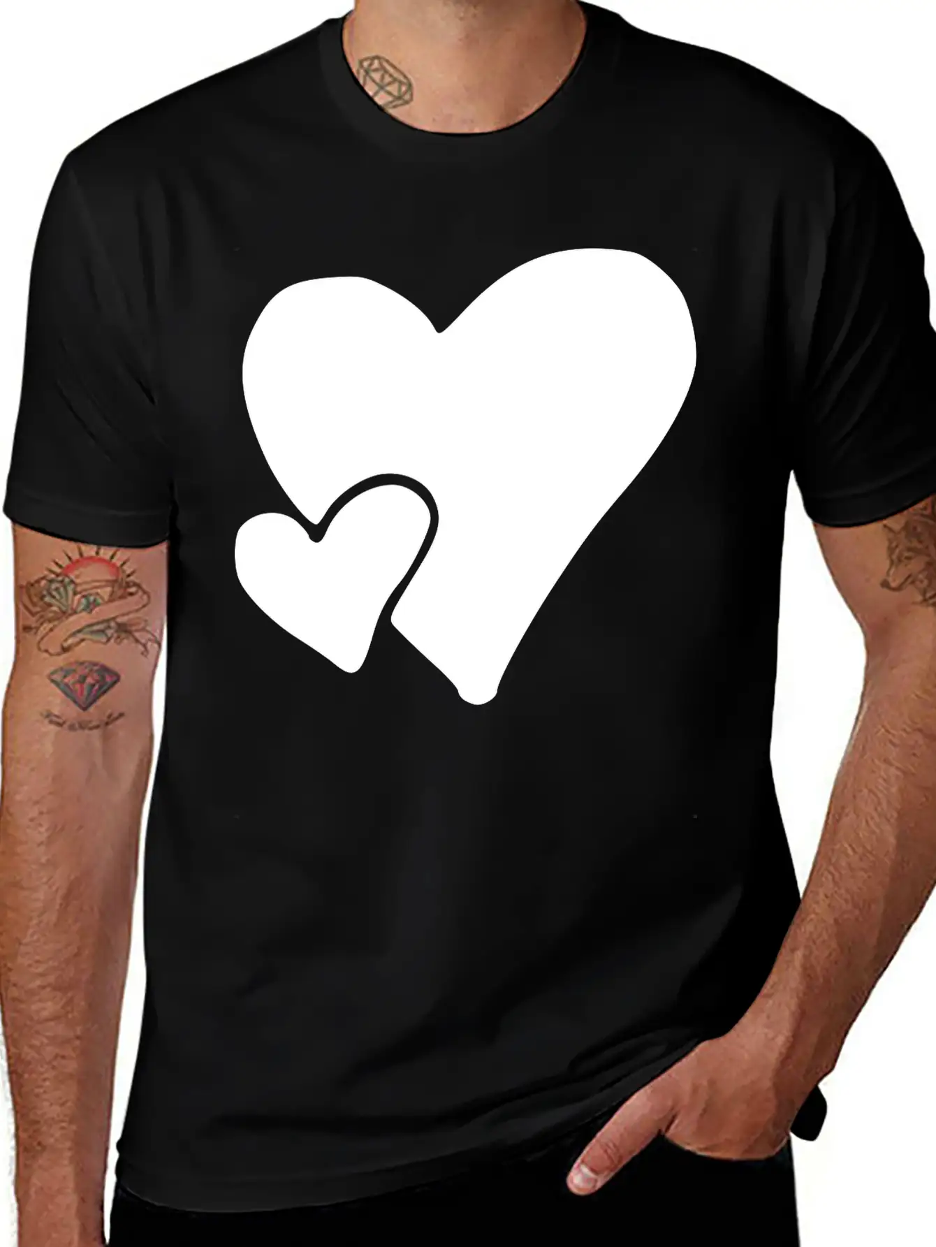 Heart Emojis Sketch Unisex Casual T-Shirt – Clean Design For Daily Comfort