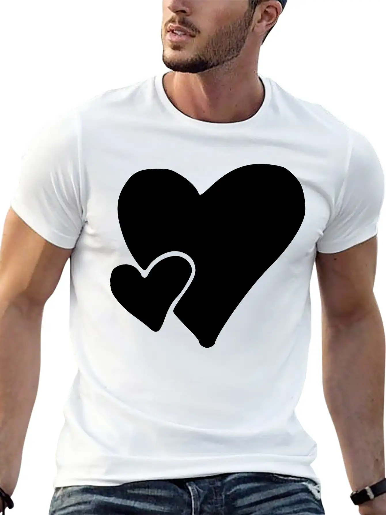 Heart Emojis Sketch Unisex Casual T-Shirt – Clean Design For Daily Comfort