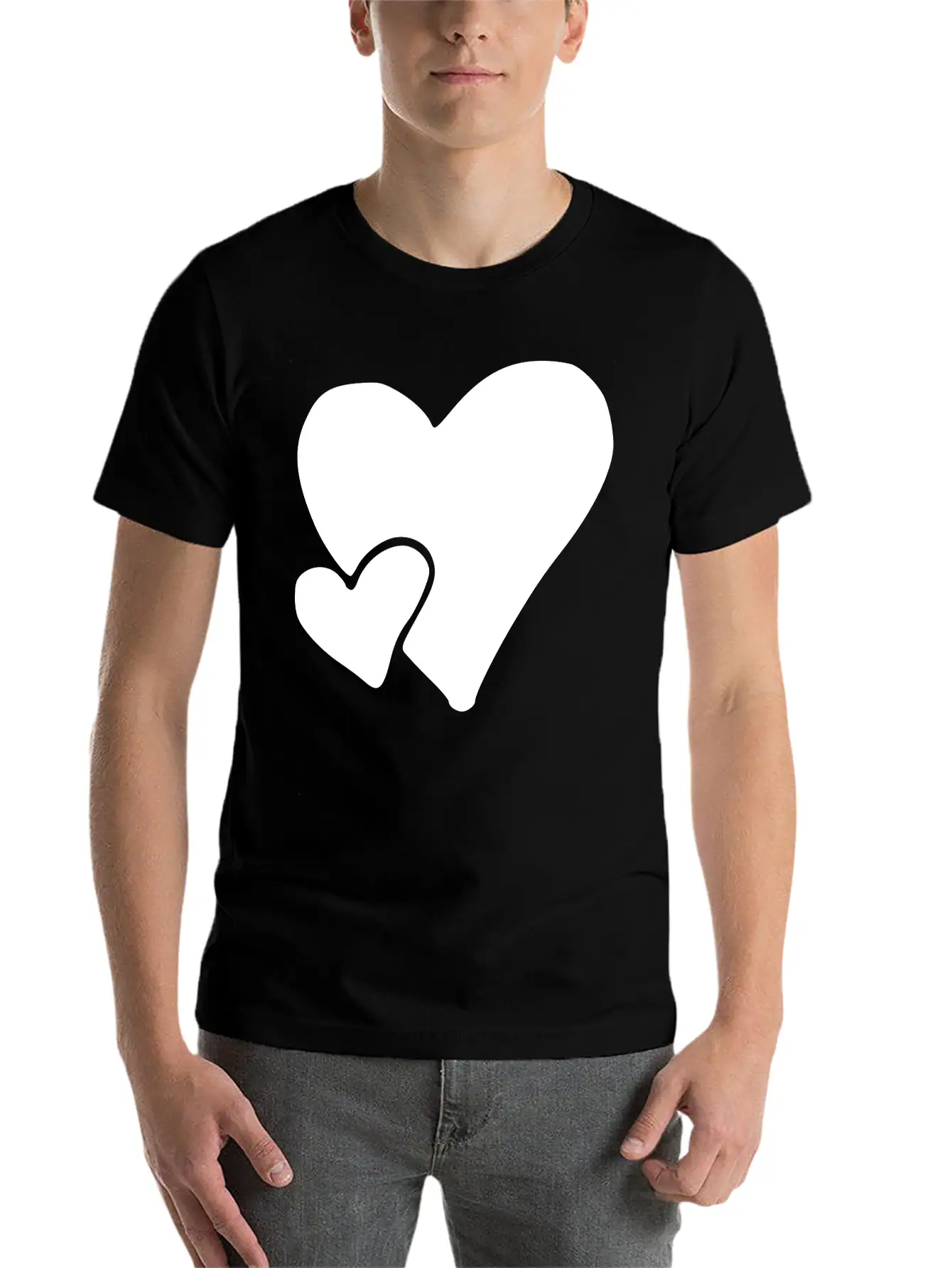 Heart Emojis Sketch Unisex Casual T-Shirt – Clean Design For Daily Comfort