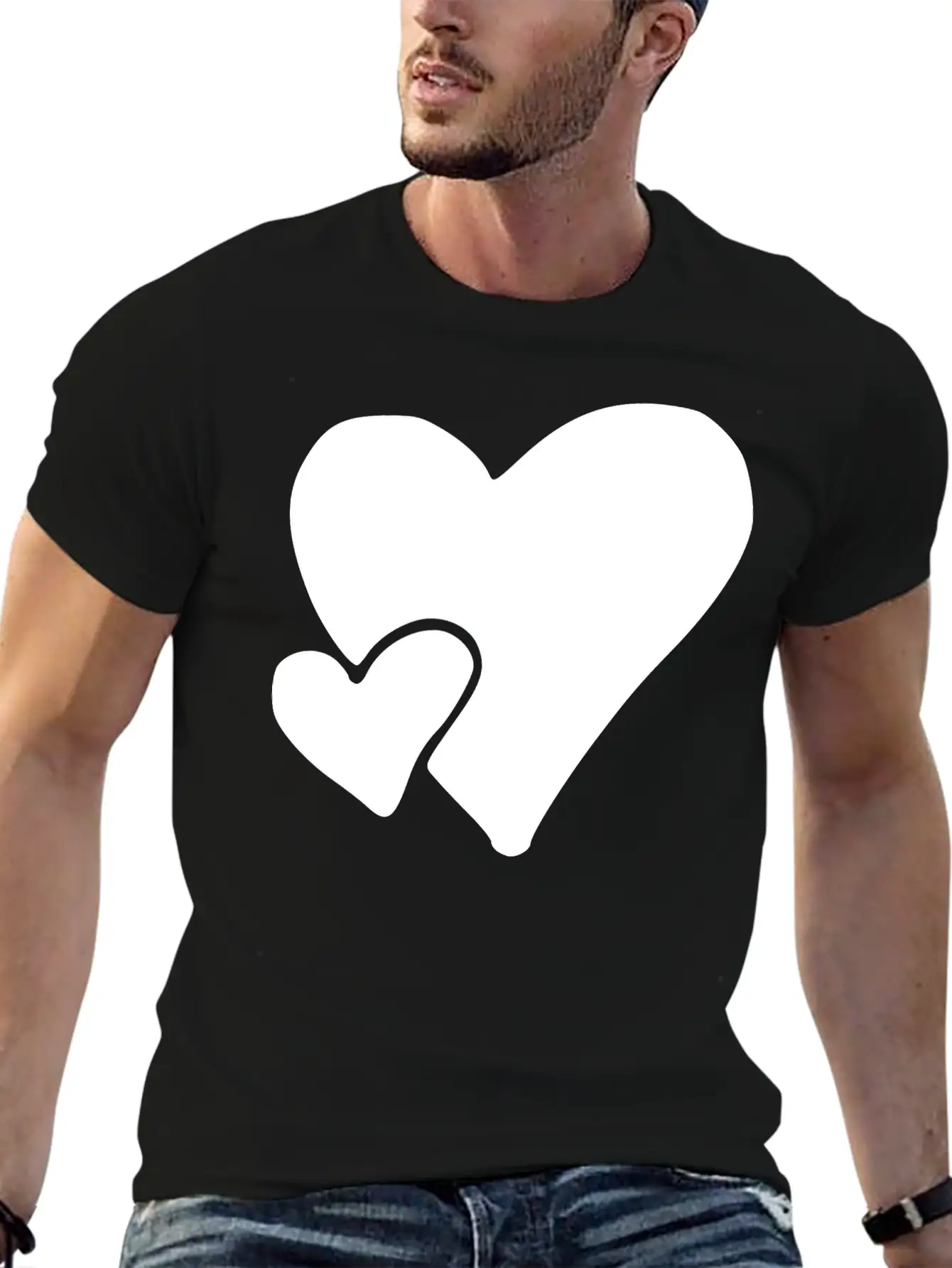 Heart Emojis Sketch Unisex Casual T-Shirt – Clean Design For Daily Comfort