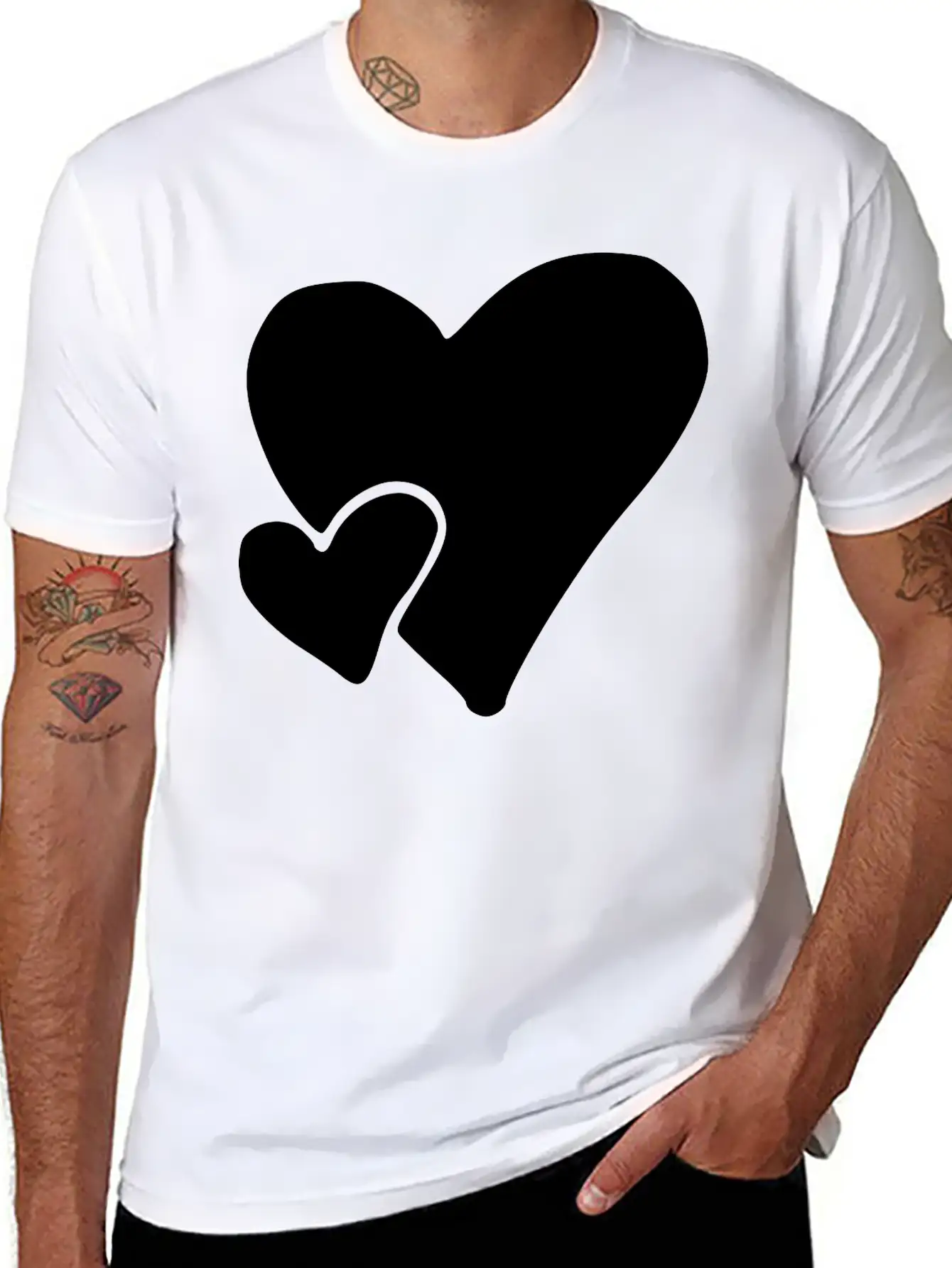 Heart Emojis Sketch Unisex Casual T-Shirt – Clean Design For Daily Comfort