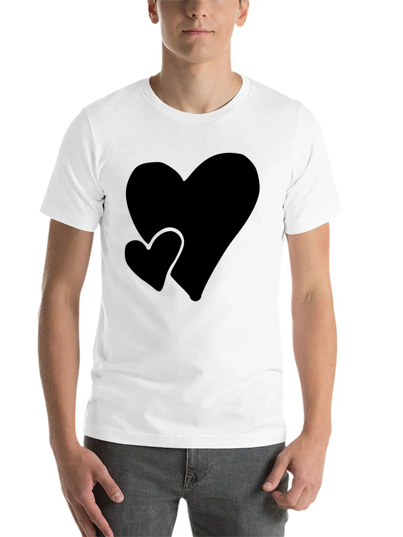 Heart Emojis Sketch Unisex Casual T-Shirt – Clean Design For Daily Comfort