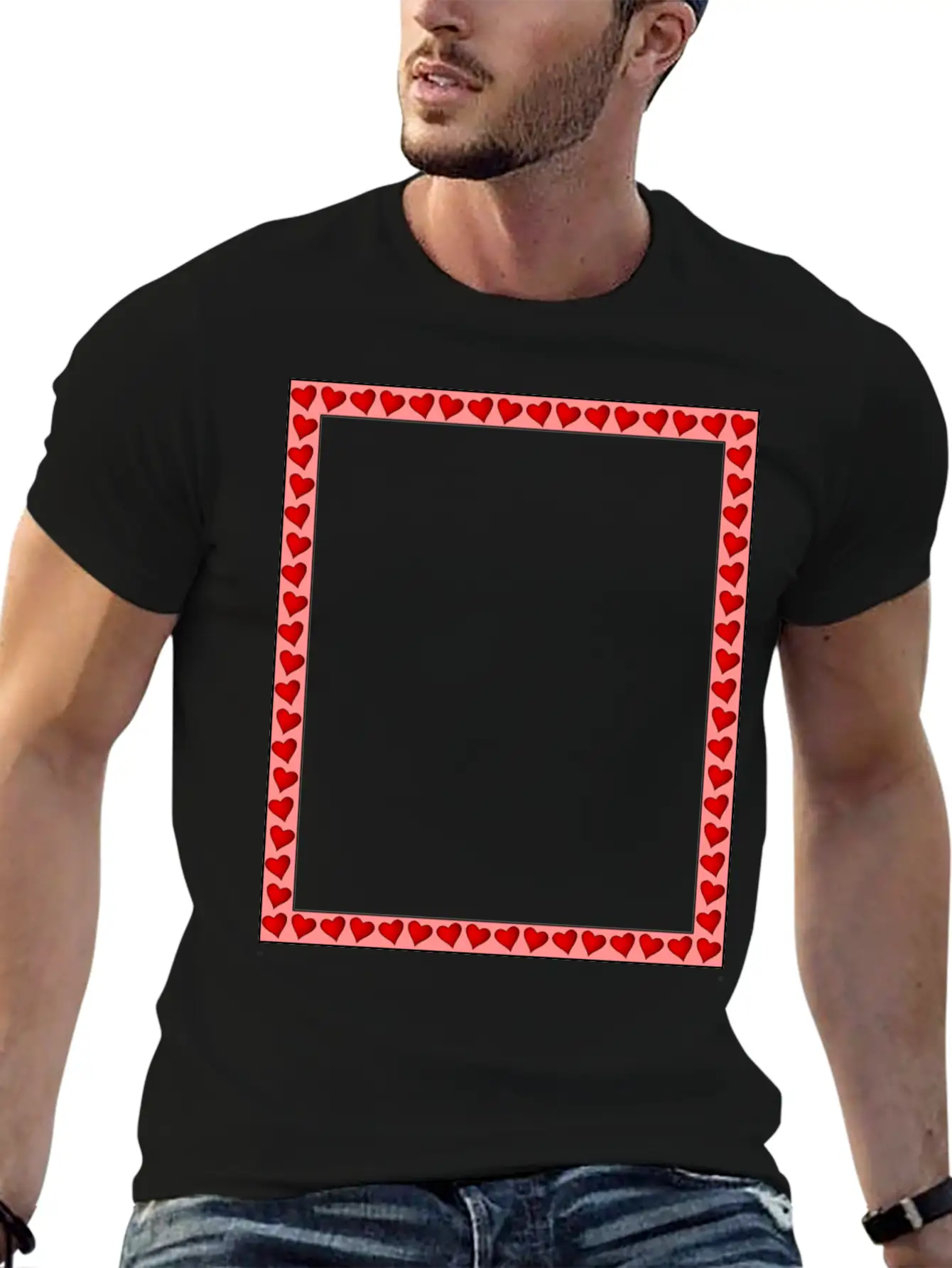 Heart Frame Comfortable Minimalist Graphic Tee – Summer Style Essential