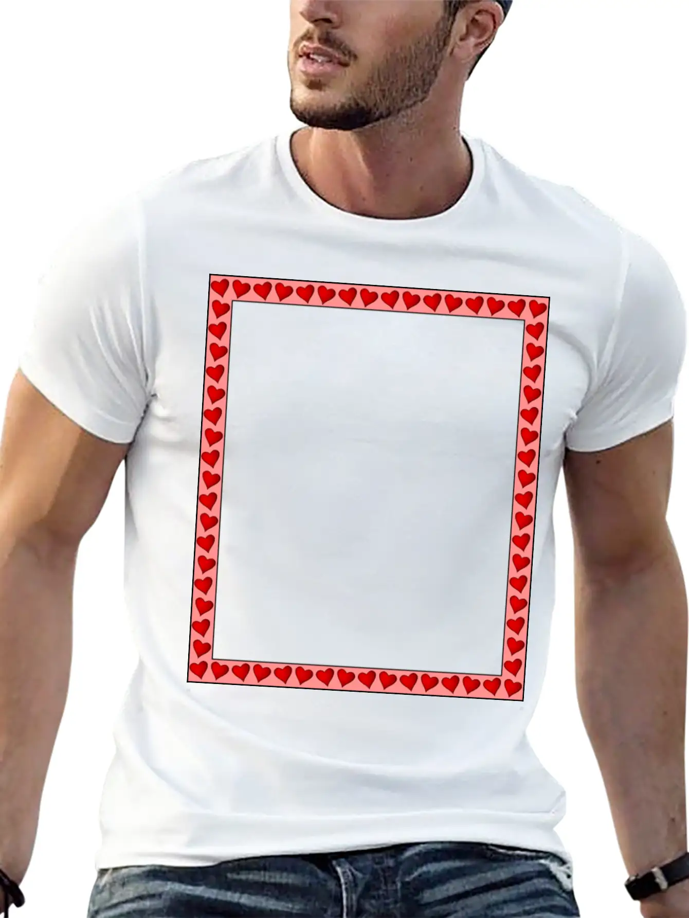 Heart Frame Comfortable Minimalist Graphic Tee – Summer Style Essential