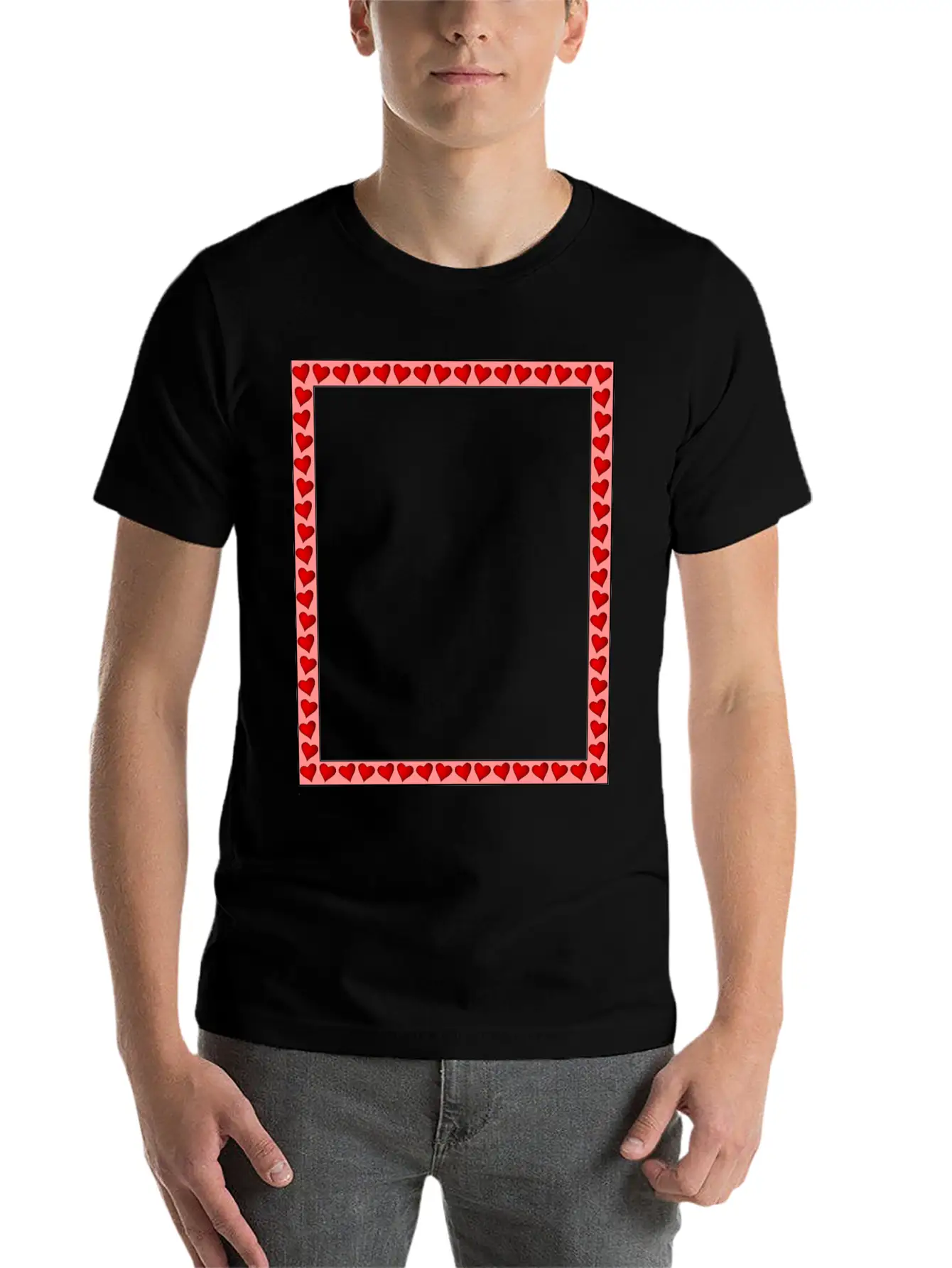 Heart Frame Comfortable Minimalist Graphic Tee – Summer Style Essential