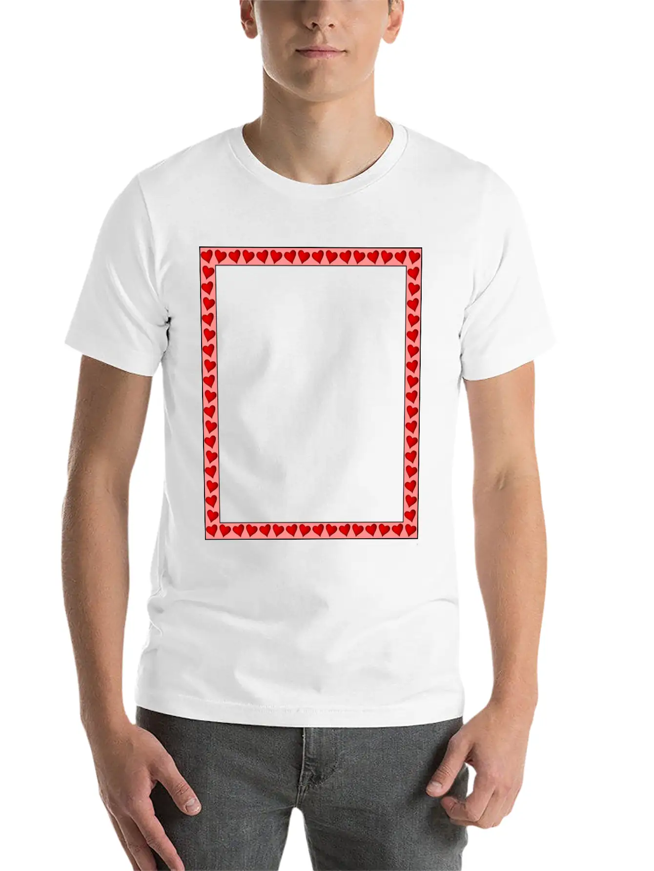 Heart Frame Comfortable Minimalist Graphic Tee – Summer Style Essential