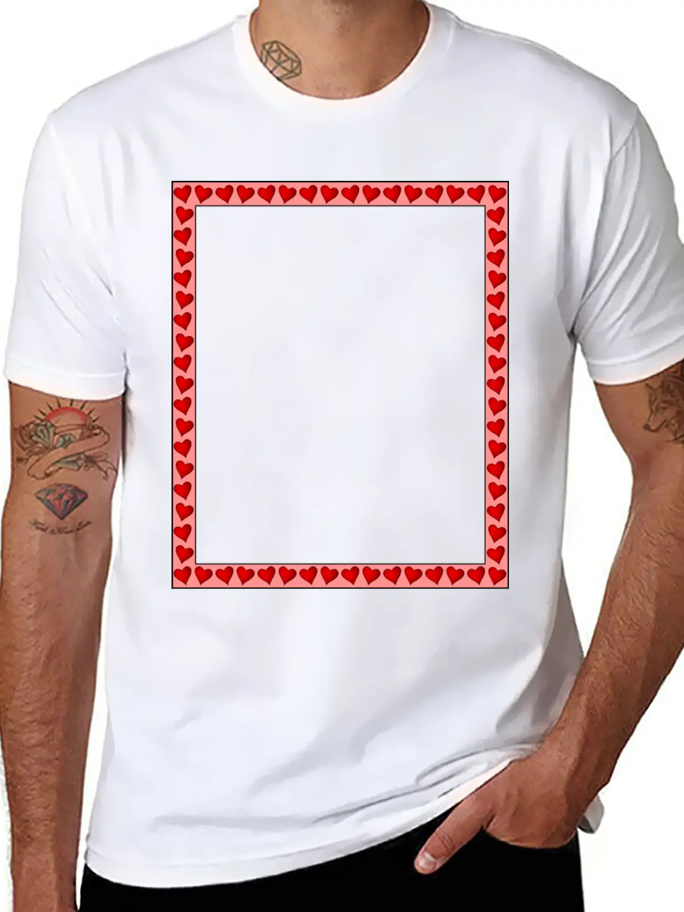 Heart Frame Comfortable Minimalist Graphic Tee – Summer Style Essential