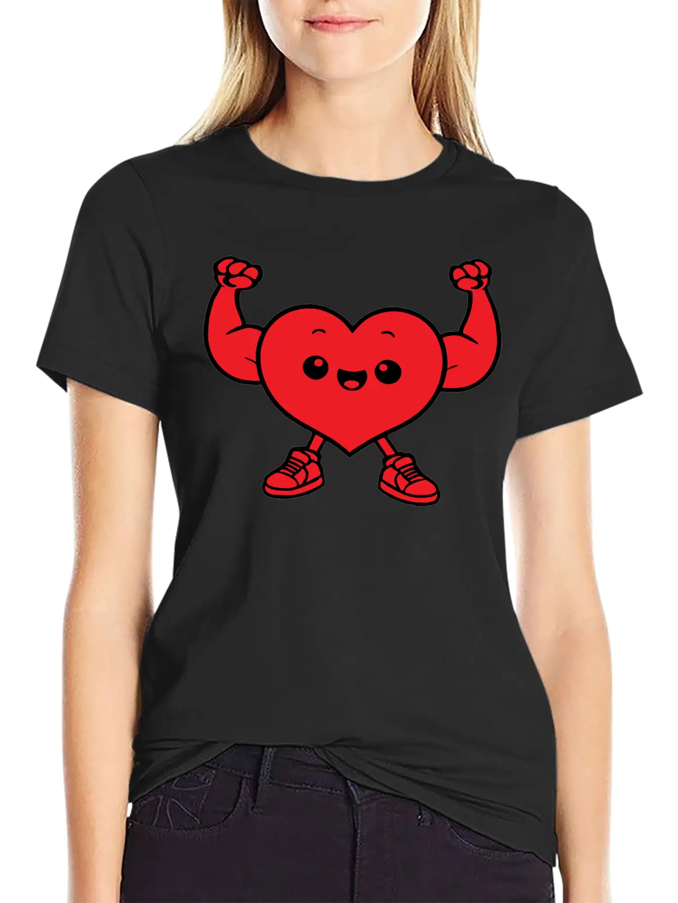 Heart Funny Drawing Unisex Short Sleeve Soft Cotton T-Shirt – Casual Everyday Wear