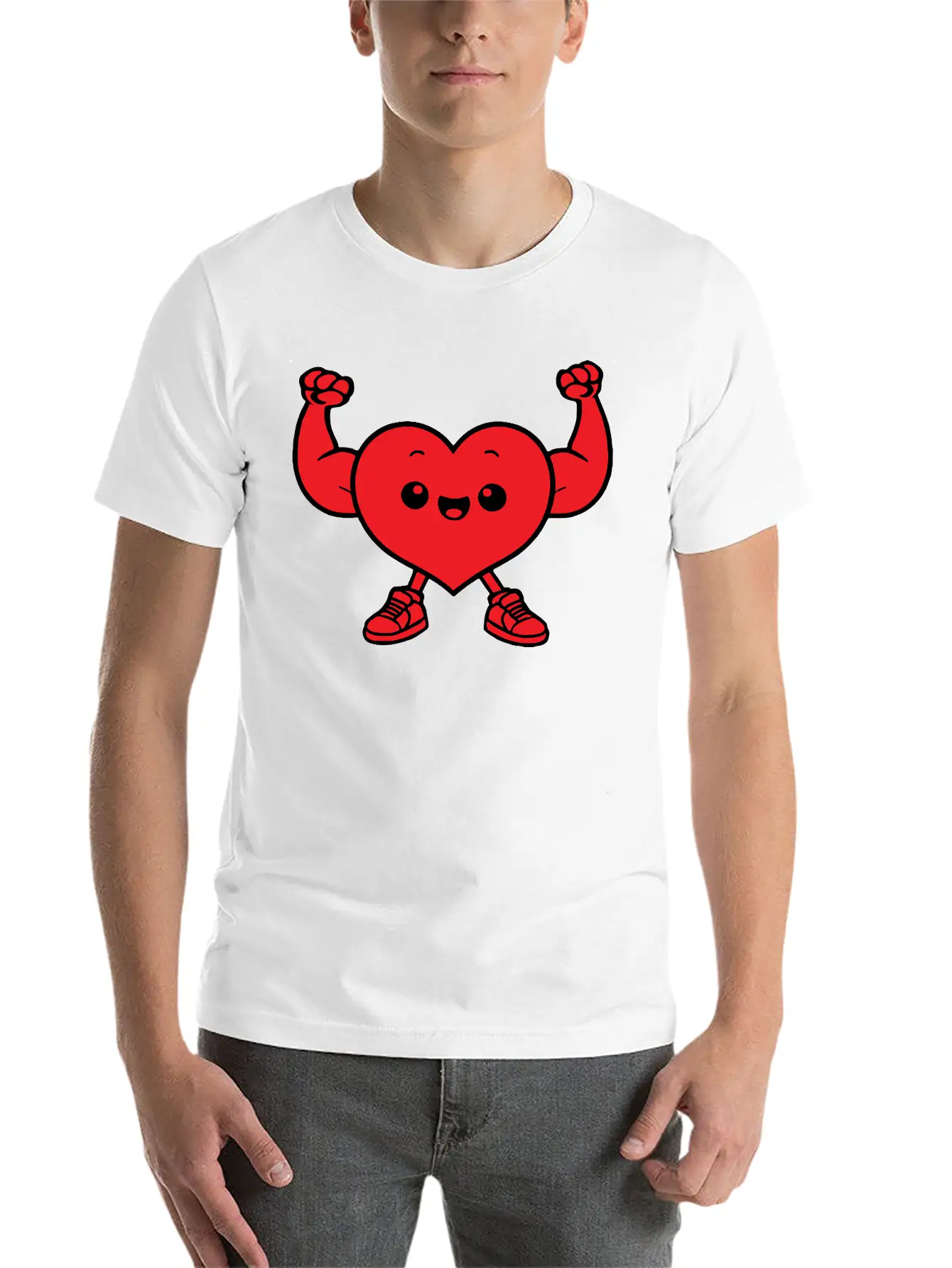 Heart Funny Drawing Unisex Short Sleeve Soft Cotton T-Shirt – Casual Everyday Wear