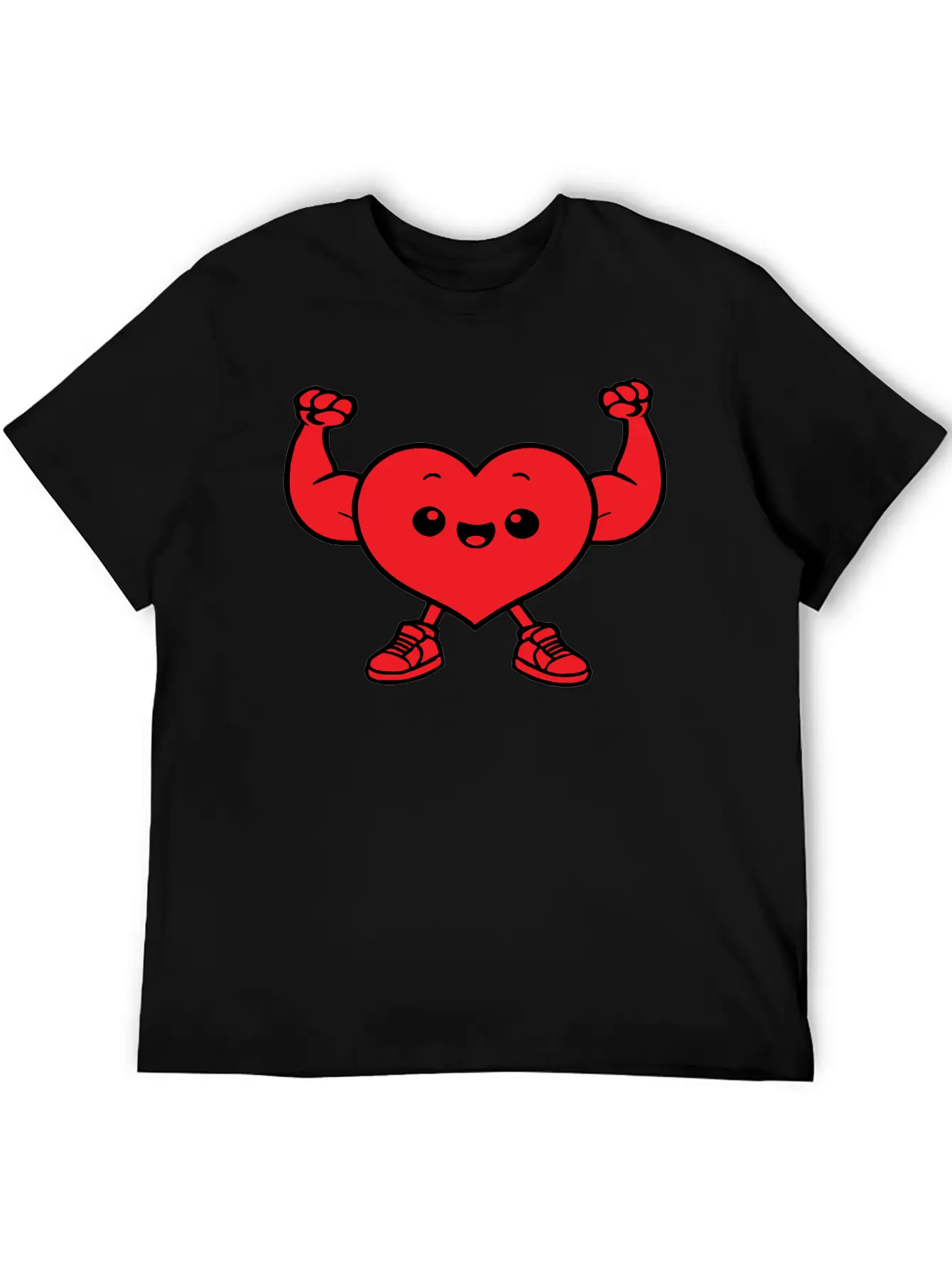 Heart Funny Drawing Unisex Short Sleeve Soft Cotton T-Shirt – Casual Everyday Wear