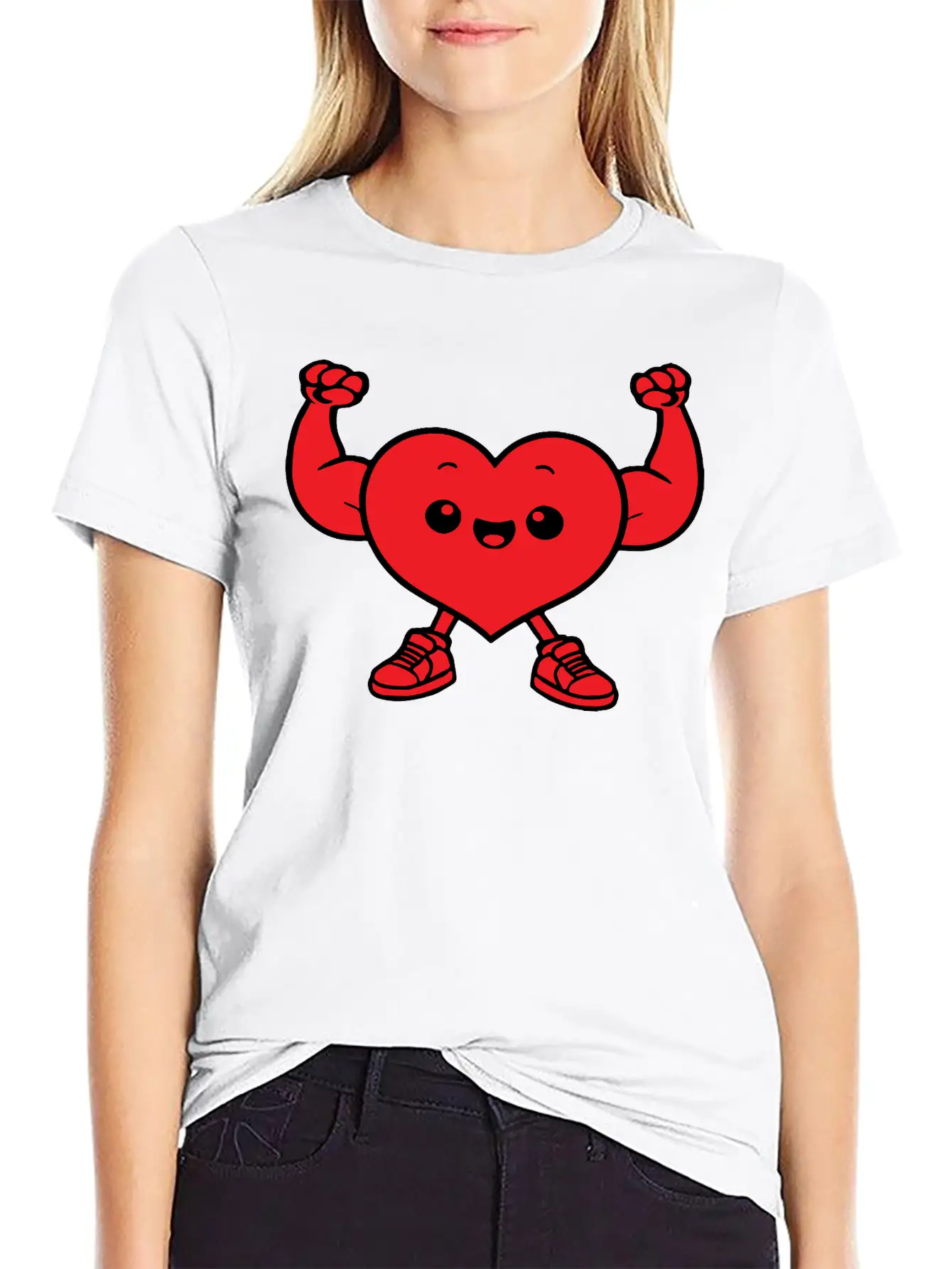 Heart Funny Drawing Unisex Short Sleeve Soft Cotton T-Shirt – Casual Everyday Wear