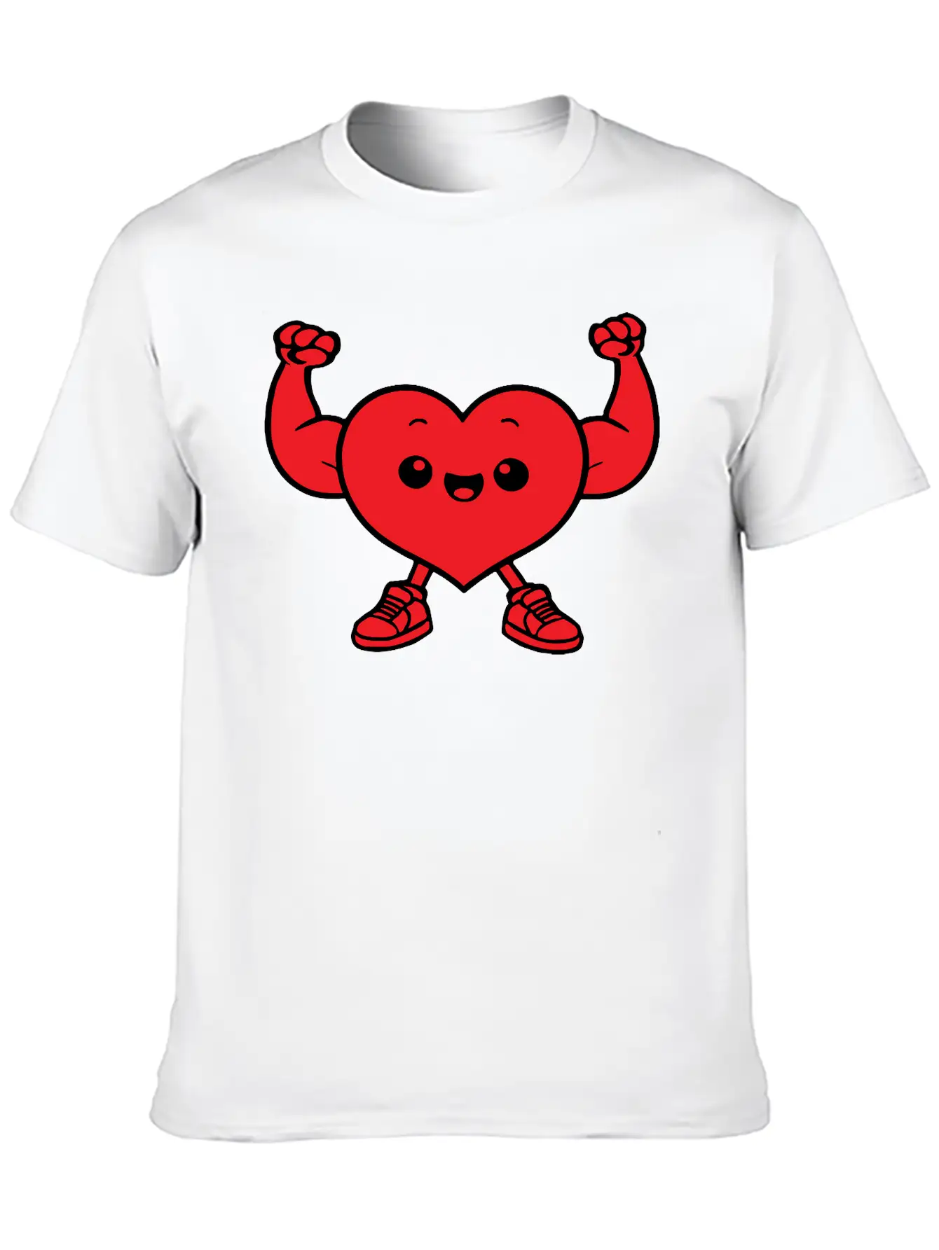 Heart Funny Drawing Unisex Short Sleeve Soft Cotton T-Shirt – Casual Everyday Wear