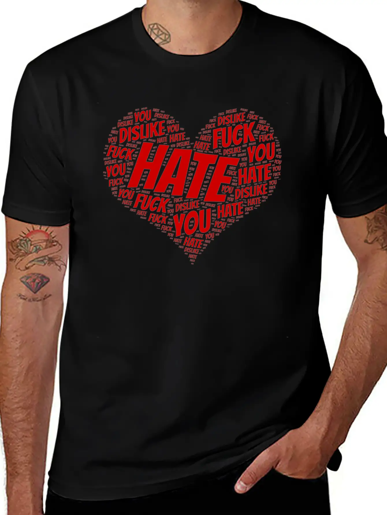 Heart Hate Comfortable Minimalist Graphic Tee – Summer Style Essential
