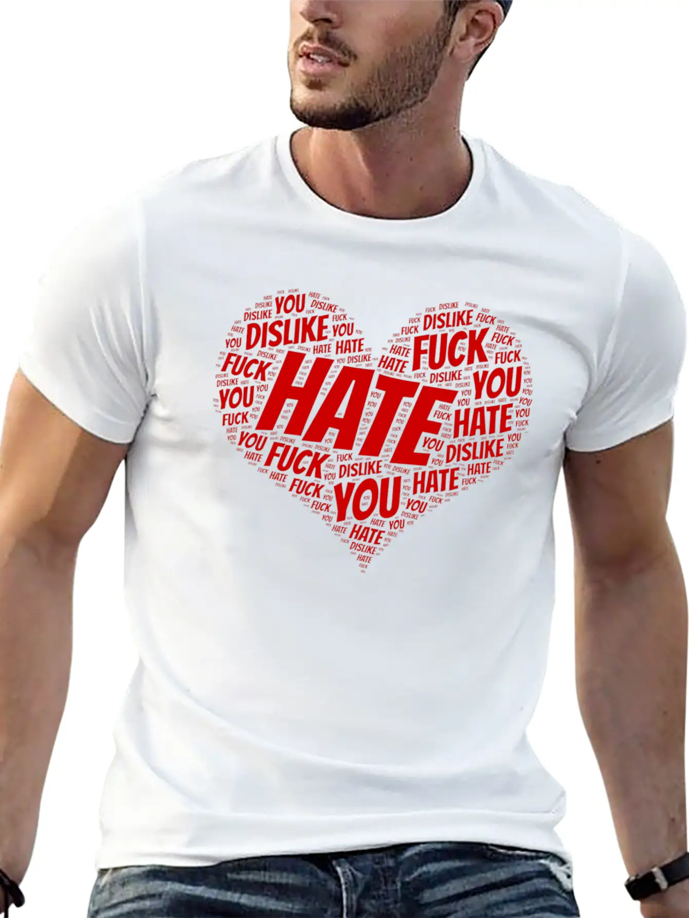 Heart Hate Comfortable Minimalist Graphic Tee – Summer Style Essential