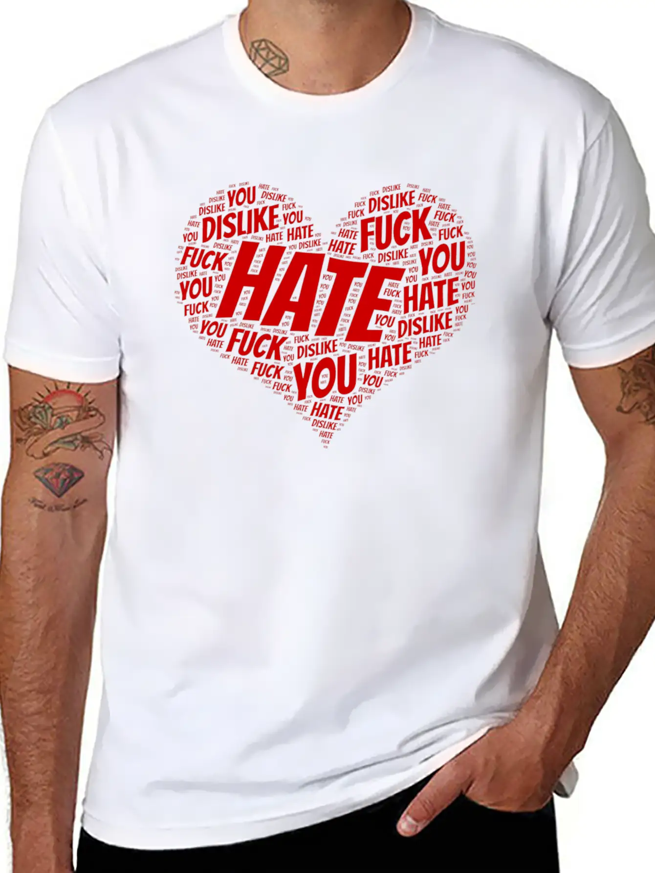 Heart Hate Comfortable Minimalist Graphic Tee – Summer Style Essential