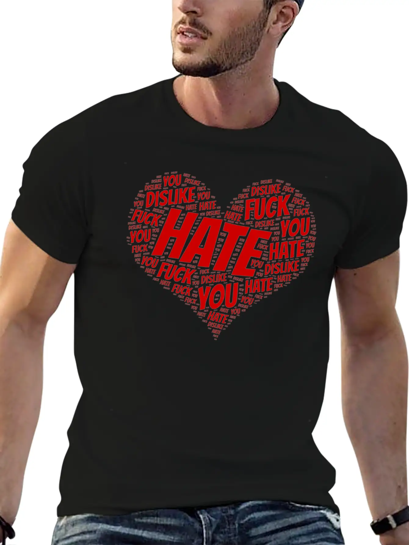 Heart Hate Comfortable Minimalist Graphic Tee – Summer Style Essential