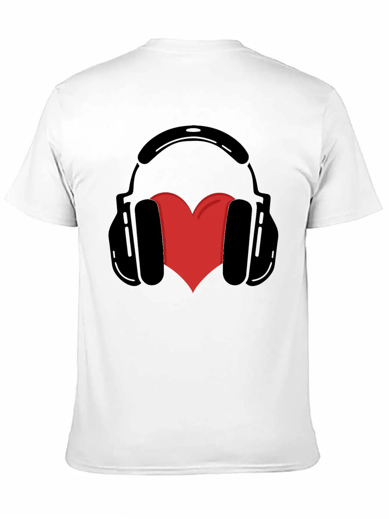 Heart Headphones Music Stylish Everyday T-Shirt – Unisex Basic Cotton Tee