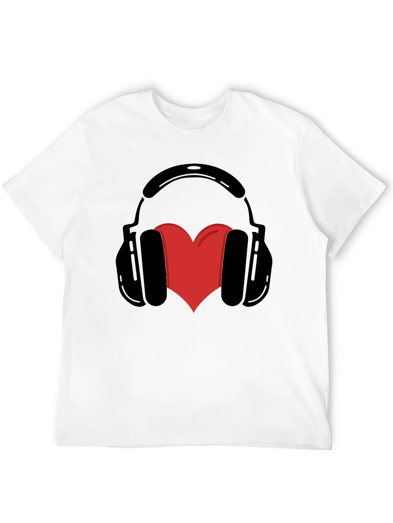 Heart Headphones Music Stylish Everyday T-Shirt – Unisex Basic Cotton Tee