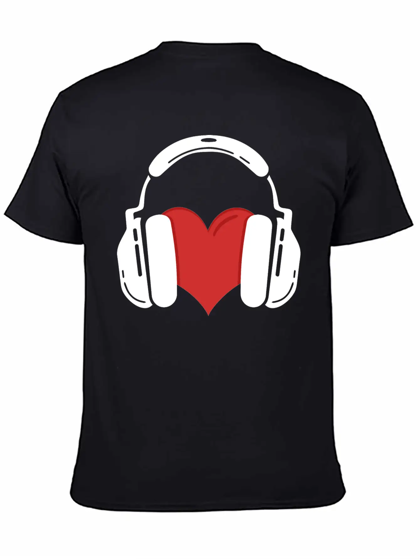 Heart Headphones Music Stylish Everyday T-Shirt – Unisex Basic Cotton Tee