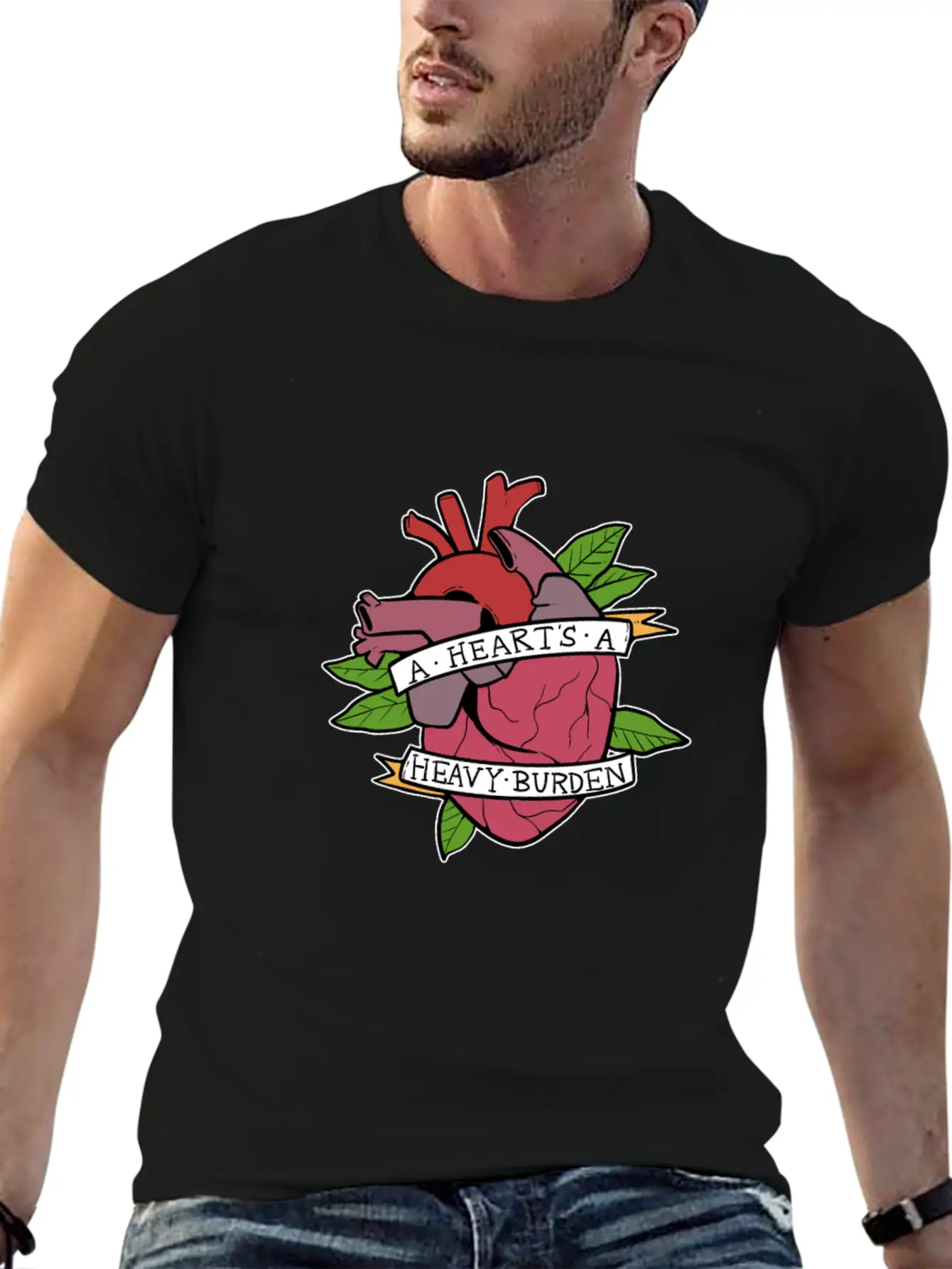 Heart Heavy Burden Motivated And Inspired Gift Comfortable Minimalist Graphic Tee – Summer Style Essential