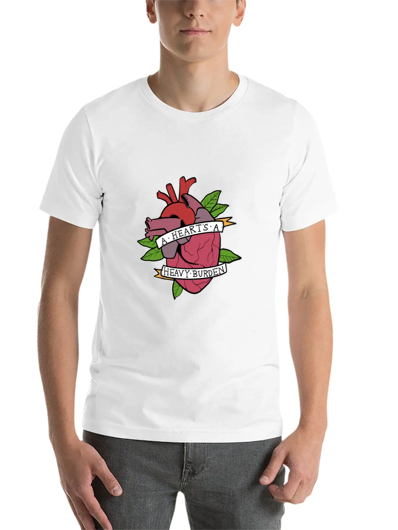 Heart Heavy Burden Motivated And Inspired Gift Comfortable Minimalist Graphic Tee – Summer Style Essential