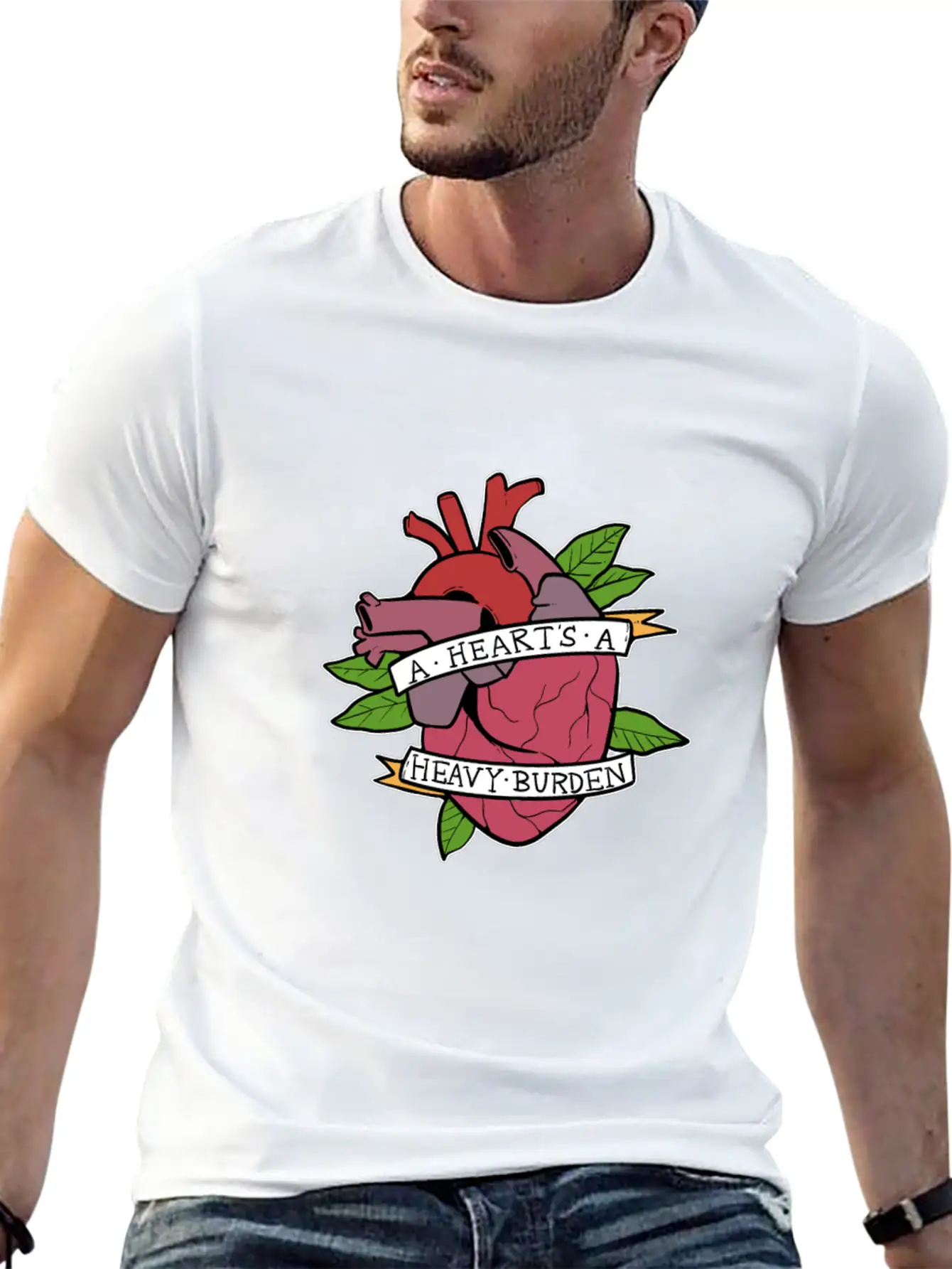 Heart Heavy Burden Motivated And Inspired Gift Comfortable Minimalist Graphic Tee – Summer Style Essential