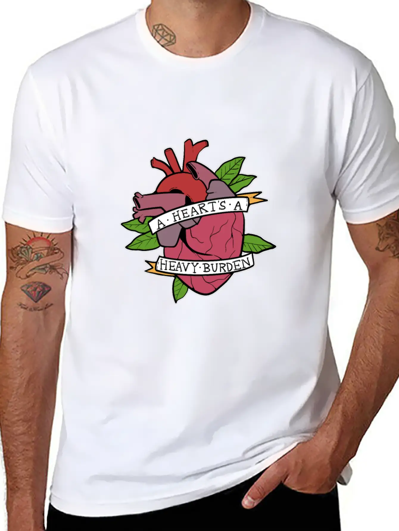 Heart Heavy Burden Motivated And Inspired Gift Comfortable Minimalist Graphic Tee – Summer Style Essential