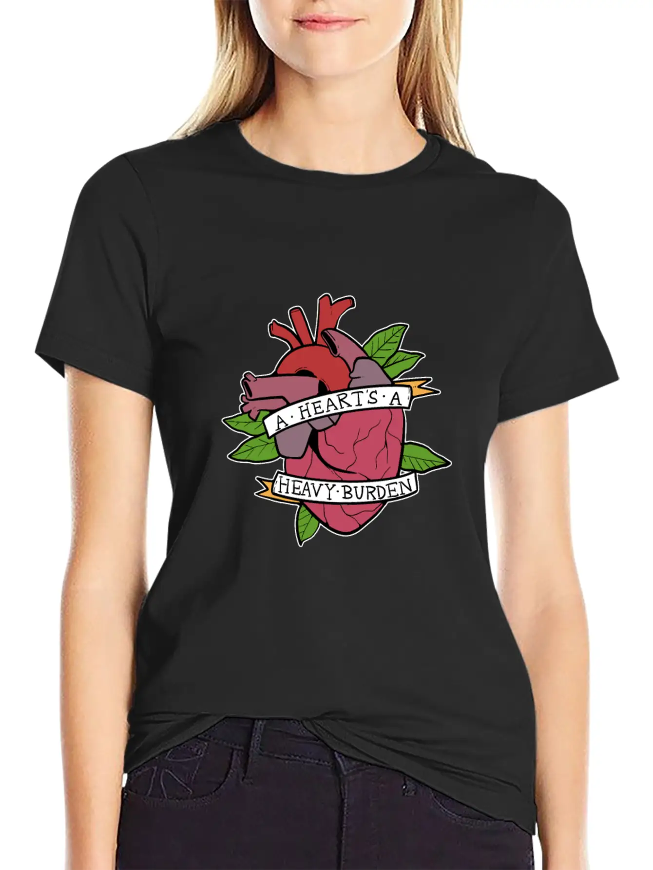 Heart Heavy Burden Motivated And Inspired Gift Comfortable Minimalist Graphic Tee – Summer Style Essential