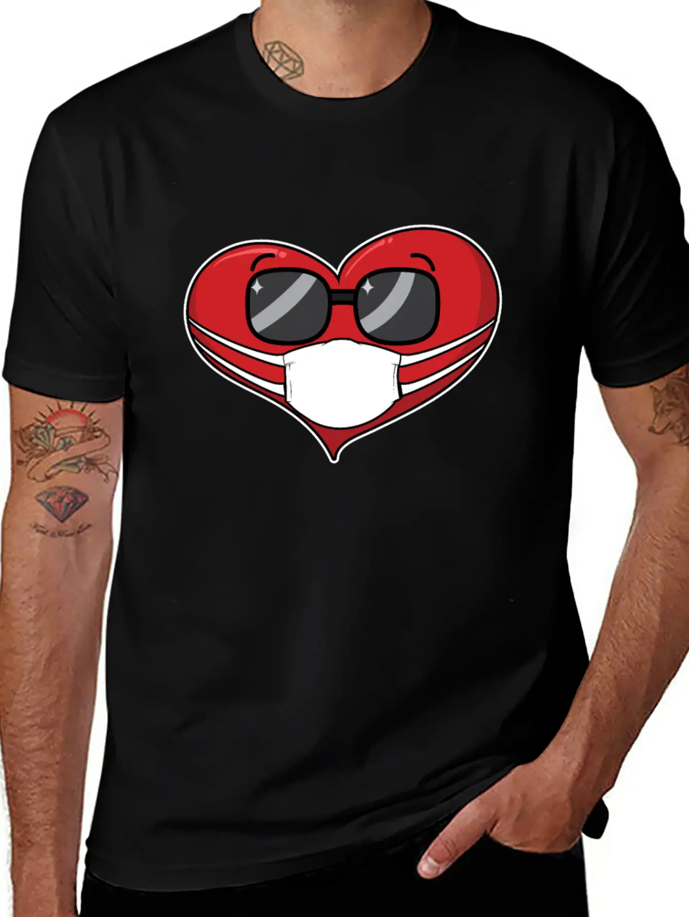 Heart In A Mask Pandemic Valentines Day Timeless Short Sleeve Tee – Comfy And Minimalist Design