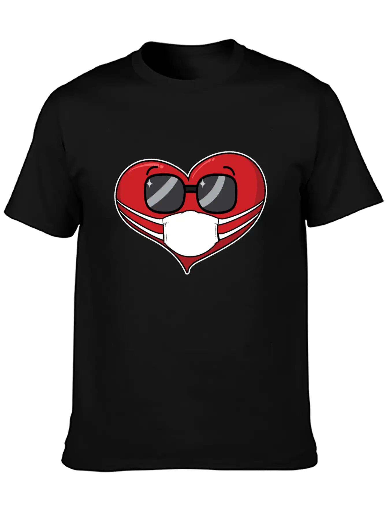 Heart In A Mask Pandemic Valentines Day Timeless Short Sleeve Tee – Comfy And Minimalist Design