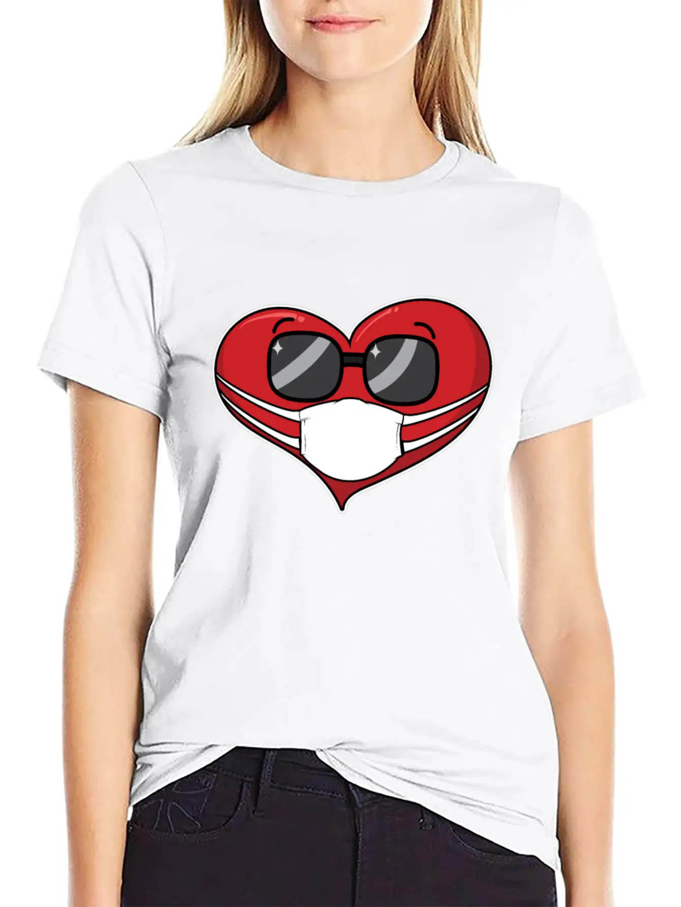 Heart In A Mask Pandemic Valentines Day Timeless Short Sleeve Tee – Comfy And Minimalist Design