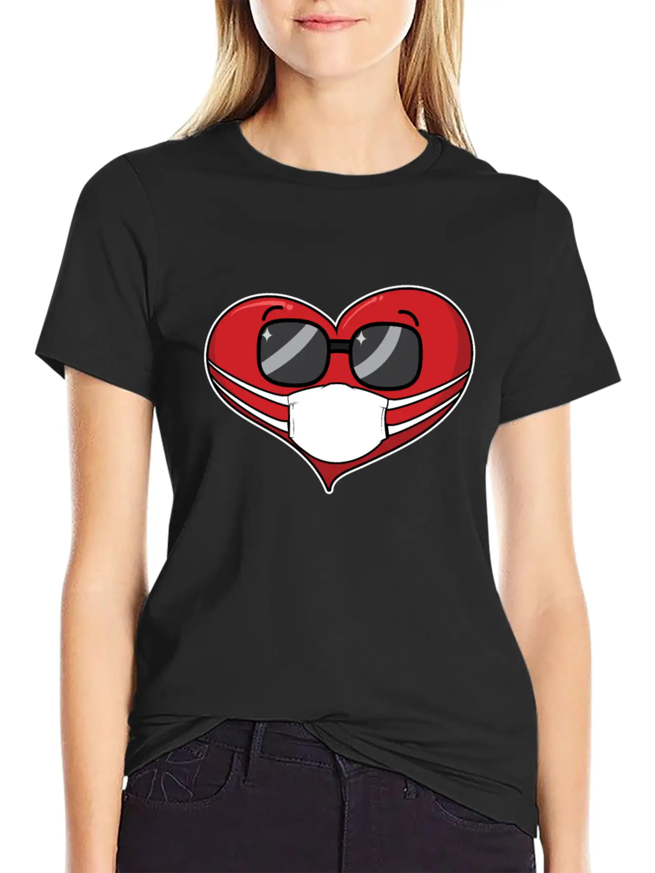 Heart In A Mask Pandemic Valentines Day Timeless Short Sleeve Tee – Comfy And Minimalist Design