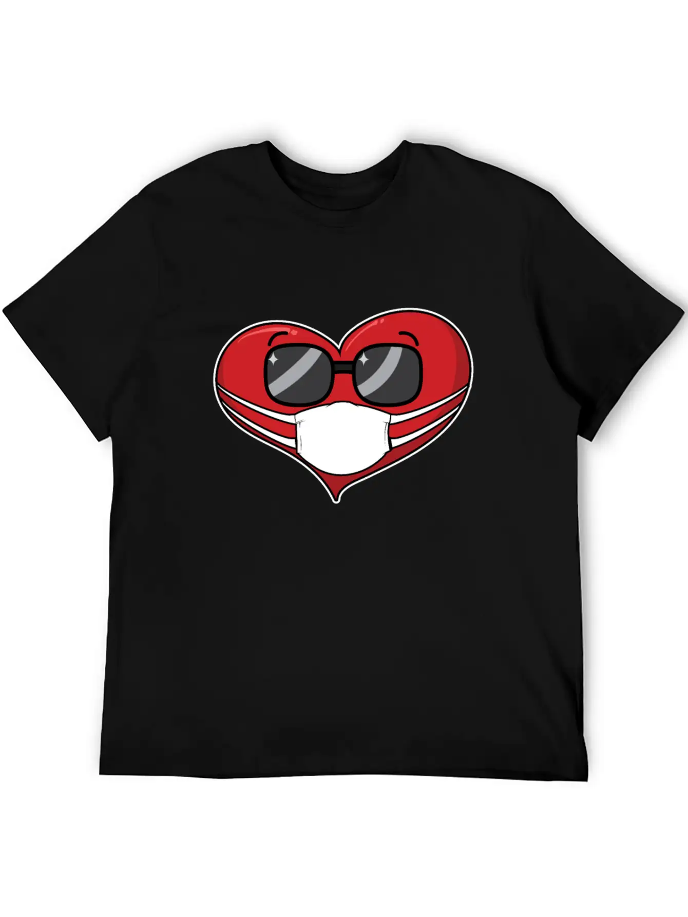Heart In A Mask Pandemic Valentines Day Timeless Short Sleeve Tee – Comfy And Minimalist Design