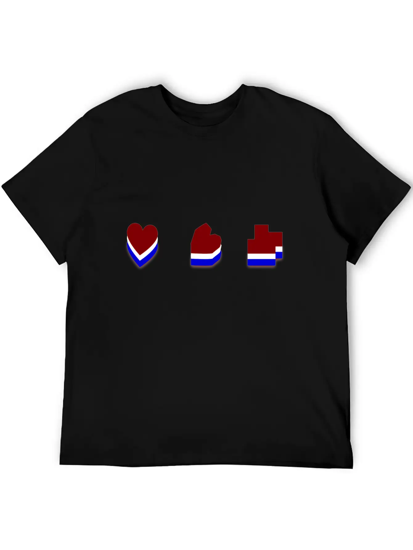 Heart Mosaic Blue Comfortable Minimalist Graphic Tee – Summer Style Essential