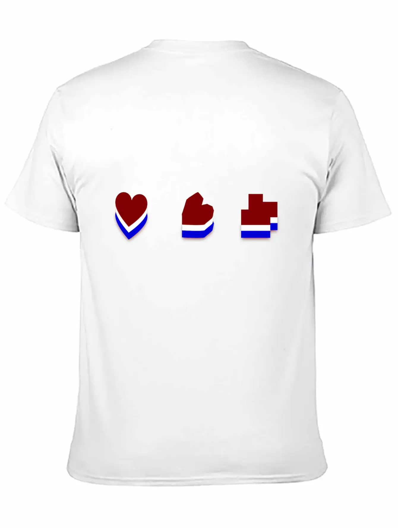 Heart Mosaic Blue Comfortable Minimalist Graphic Tee – Summer Style Essential